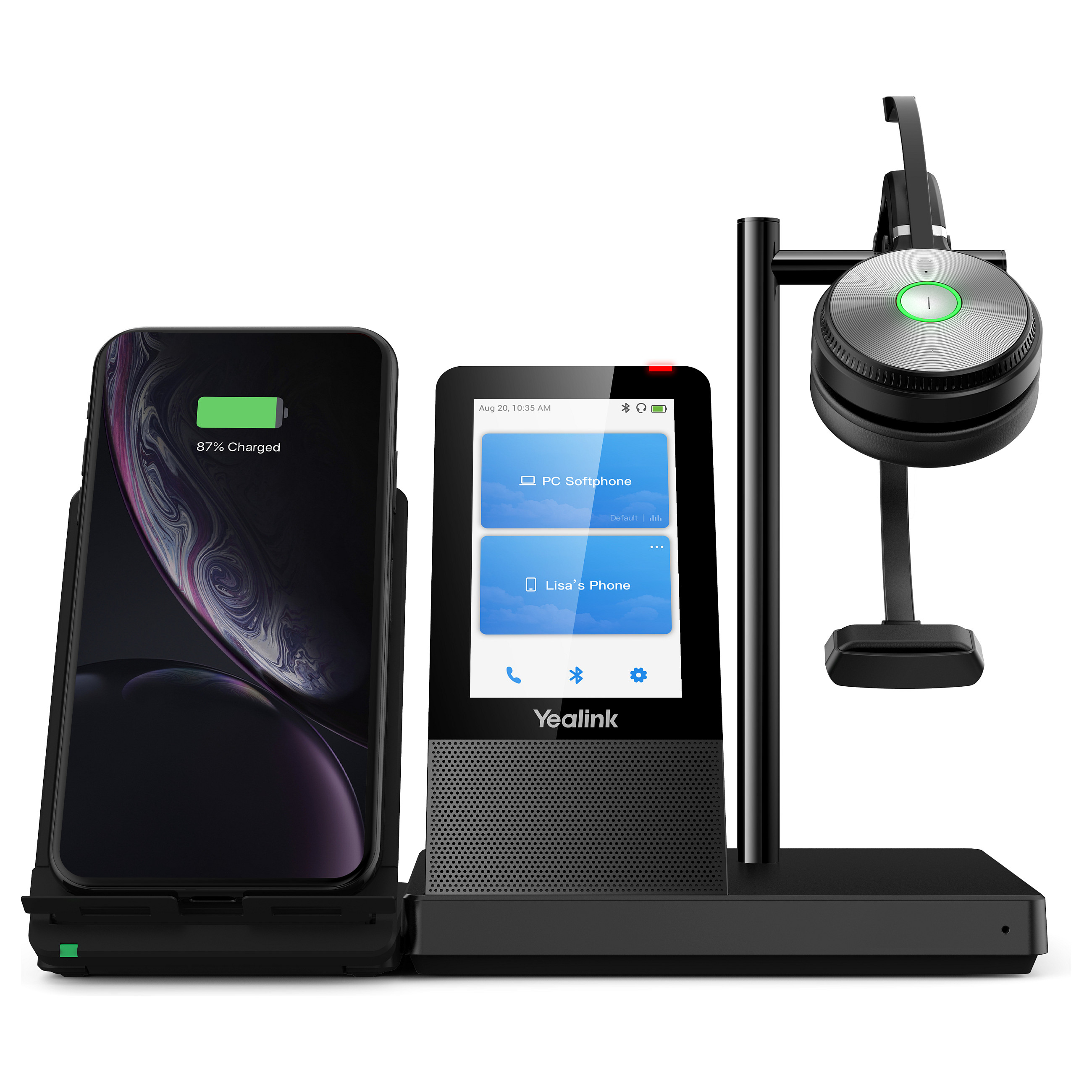 Kufje pa kabllo Yealink WH66 Mono UC / DECT / Mono / 160m / 13 orë / UC / Mikrofon me reduktim të zhurmës - Zezë 4