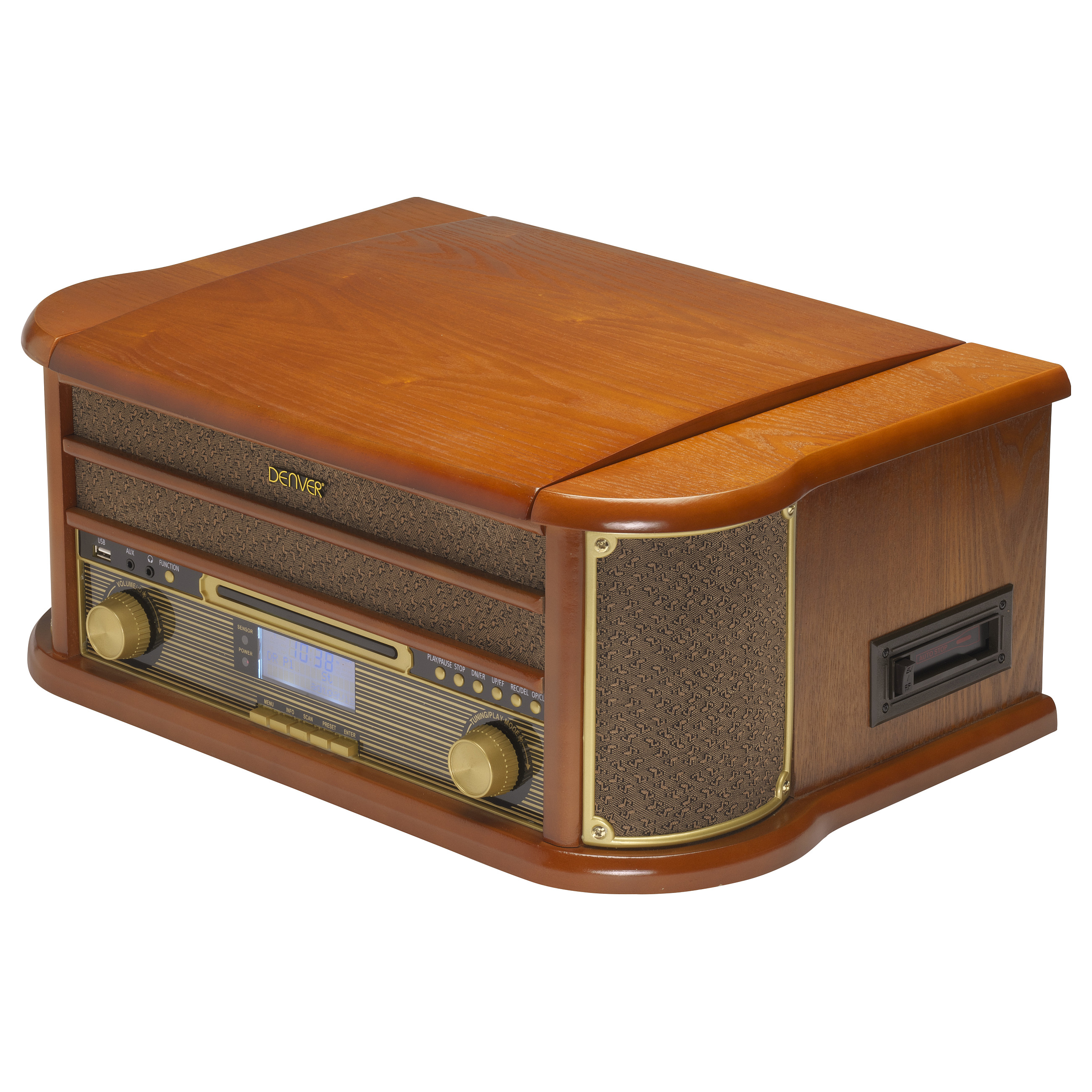 Gramafon Denver MRD-51, 33 1/3, 45, 78 RPM, LCD, 5W - Kafe 4