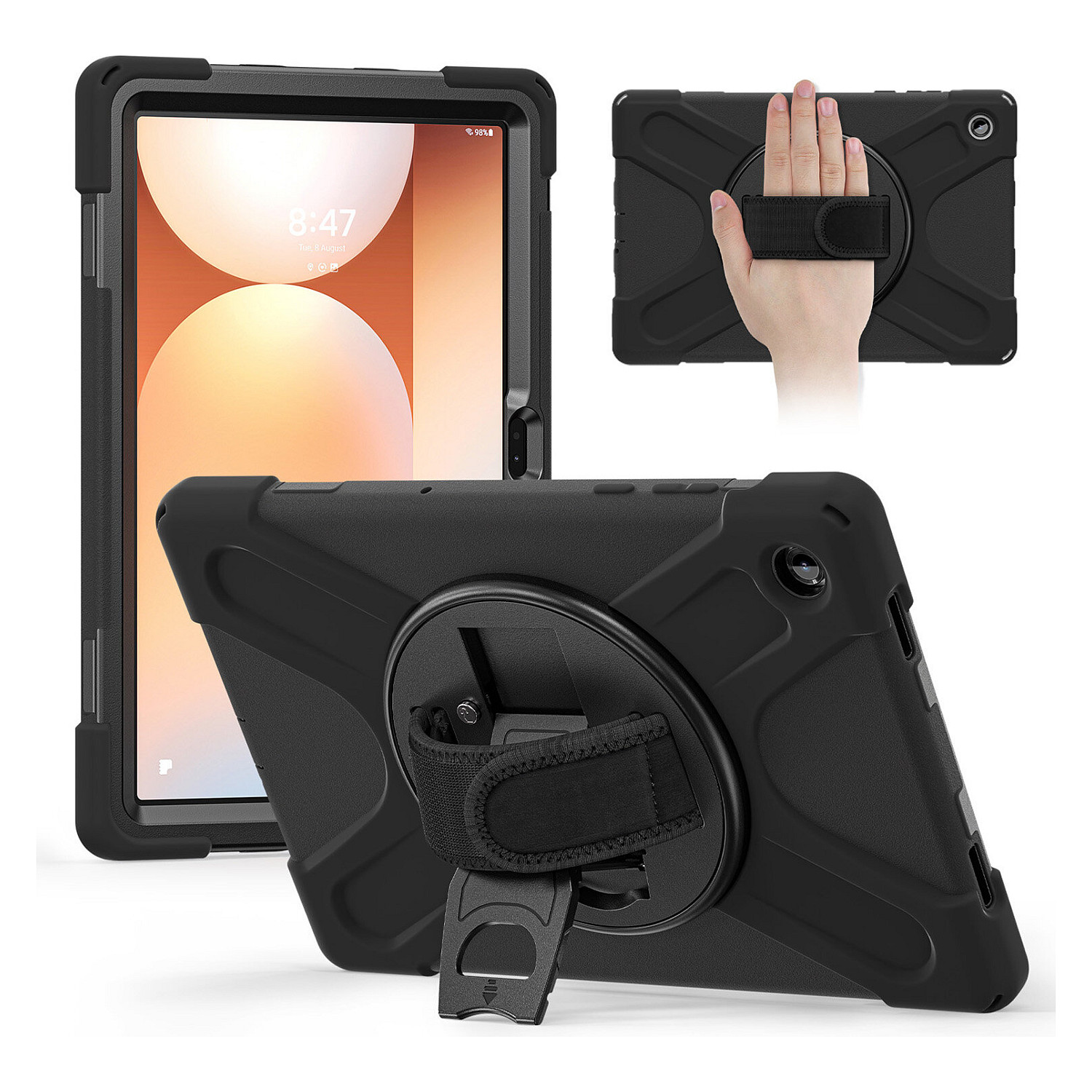 Aksesorë për Tablet 4smarts Rugged Case Grip / Samsung Galaxy Tab A11+ / PC + TPU / Stand / Mbajtës për Laps – Zezë 5