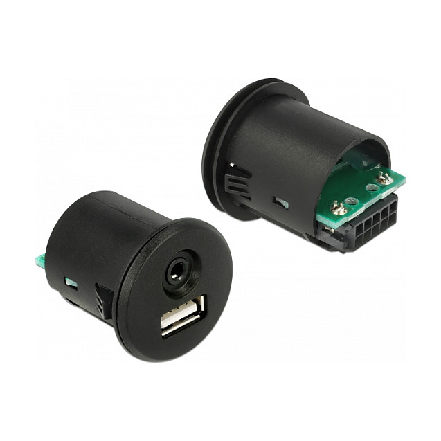 Kabllo USB DeLOCK 85718, USB Type-A mashkull në USB Type-A femër, audio 3,5 mm me 4 pina, header 10-pin, 1,5 m - Zezë 3