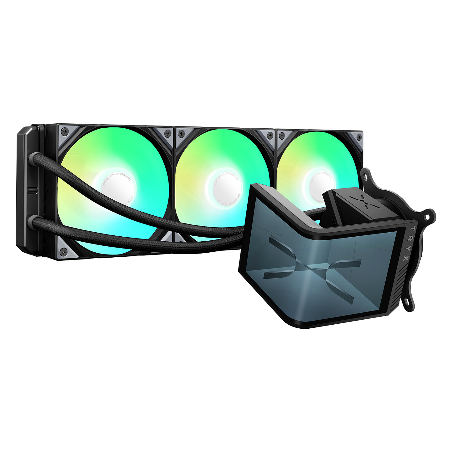 Ftohës për Procesor TRYX PANORAMA SE ARGB 360 / AIO / 360mm / 3×120mm ARGB Fan / 3D AMOLED / 280W TDP – Zezë
