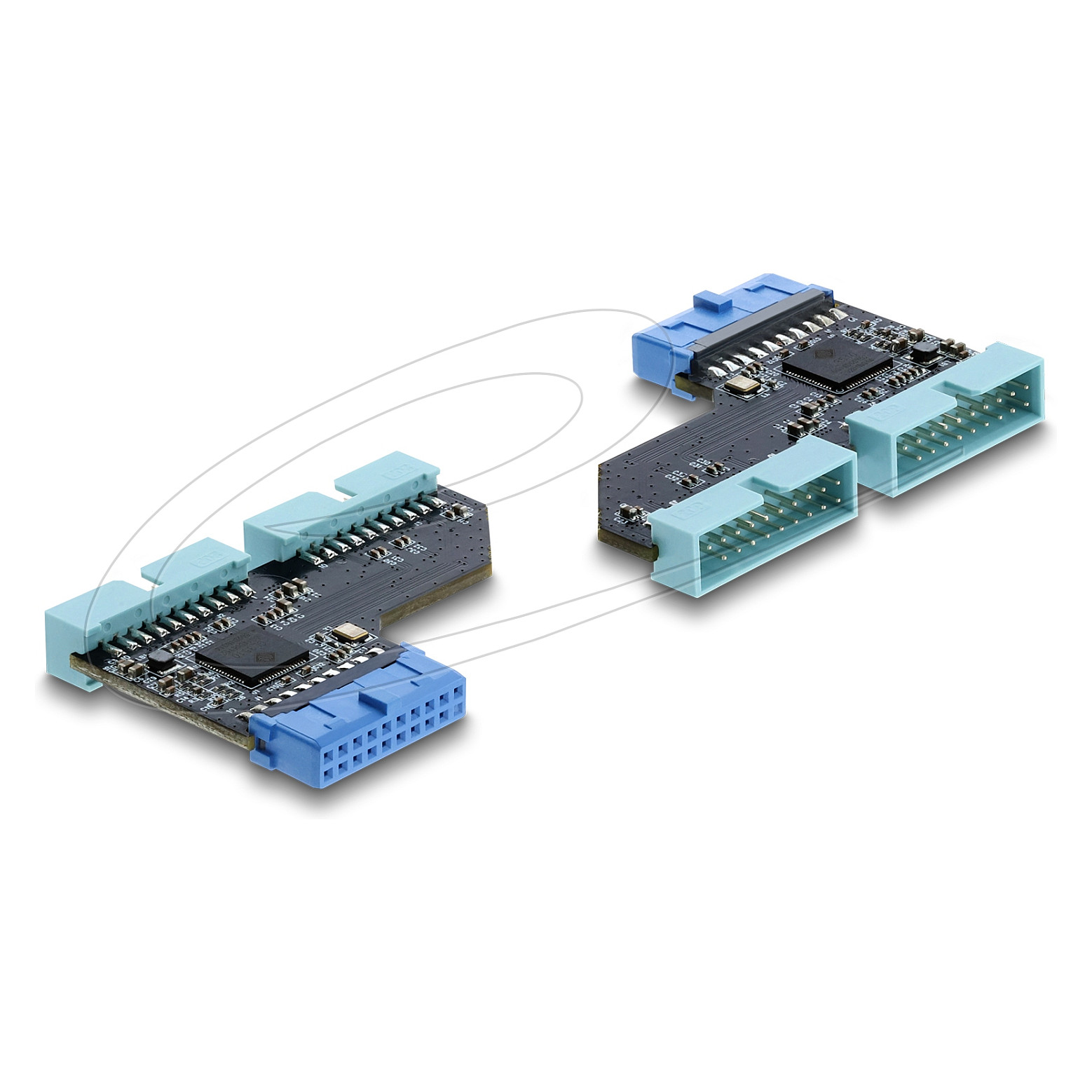 Hub DeLOCK 67341 , USB 5Gbps , 20-pin Header Femër në 2x 20-pin Header Mashkull , GL3510 , 5V , 0.9A 2