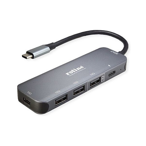 Hub ROLINE 14.02.5048-10 / 3x USB-A + 2x USB-C / USB 3.2 Gen 2 / 10Gbps / PD 100W / 0.15m – Gri 2