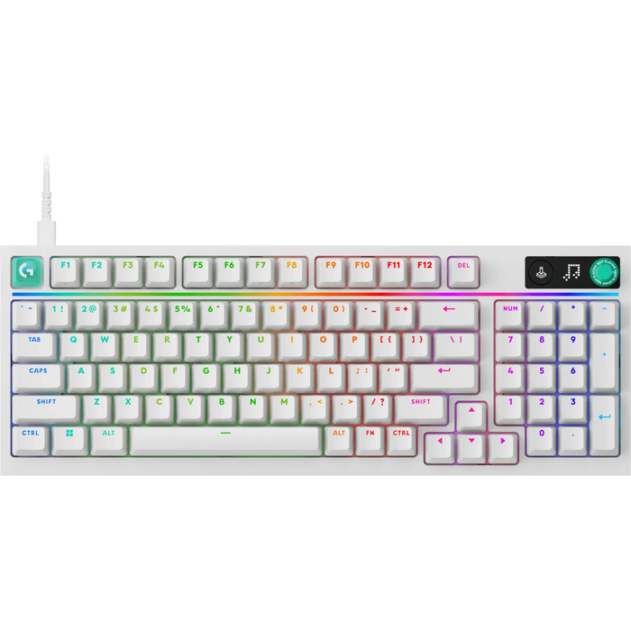 Tastierë Gaming Logitech G316 X 98 / Wired / Mekanike / 98% / Hot-Swappable / Linear / LIGHTSYNC RGB / USB-C – Bardhë 2