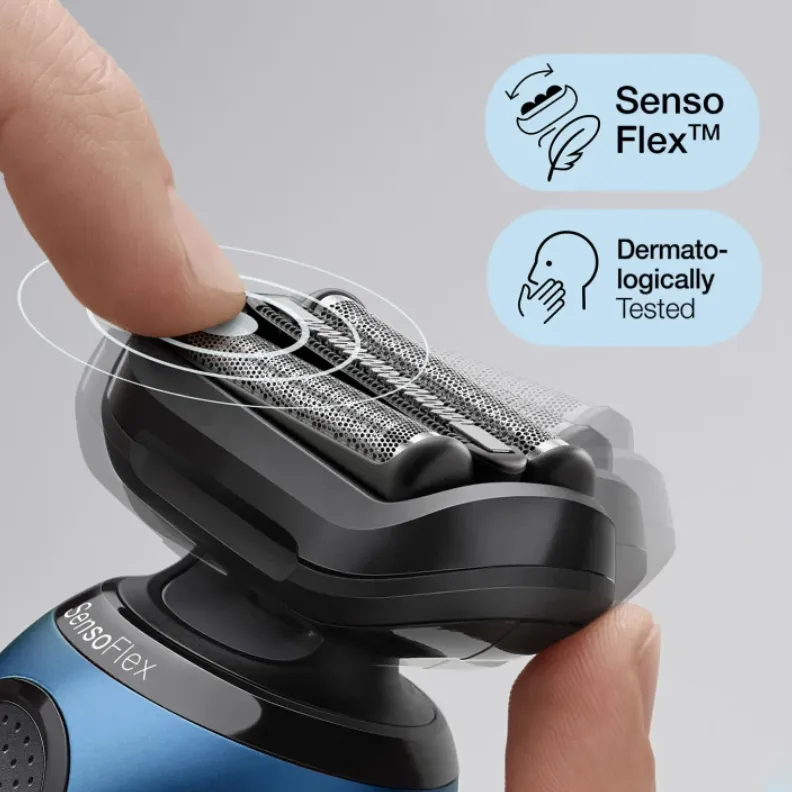 Makinë e Rrojës Braun Series 6 61-B4500cs, SensoFlex, 3 Tehe, Wet & Dry, 50 Min - Blu, Zezë 3