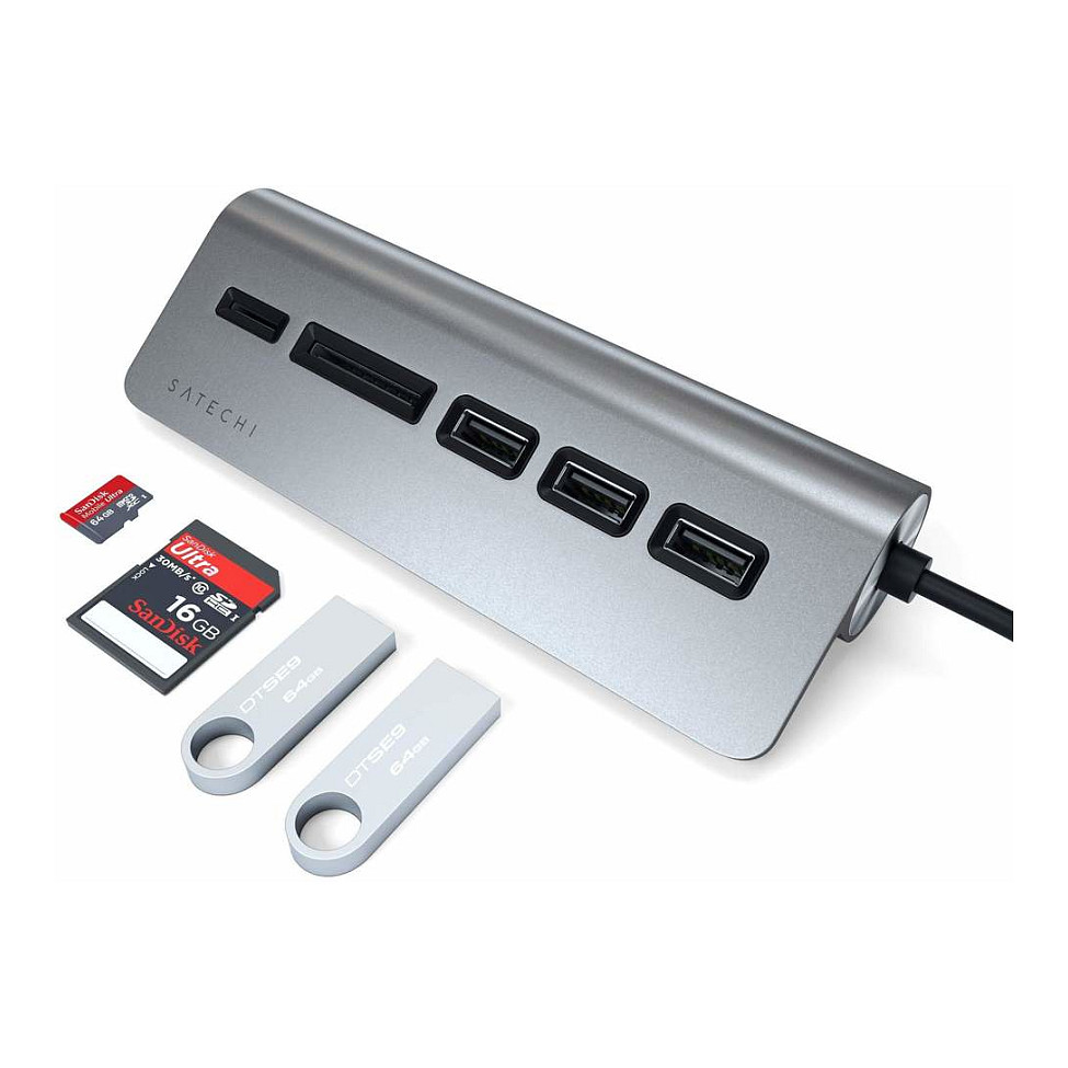 Hub Satechi ST-TCHCRM / 3x USB-A / SD – Hiri 4