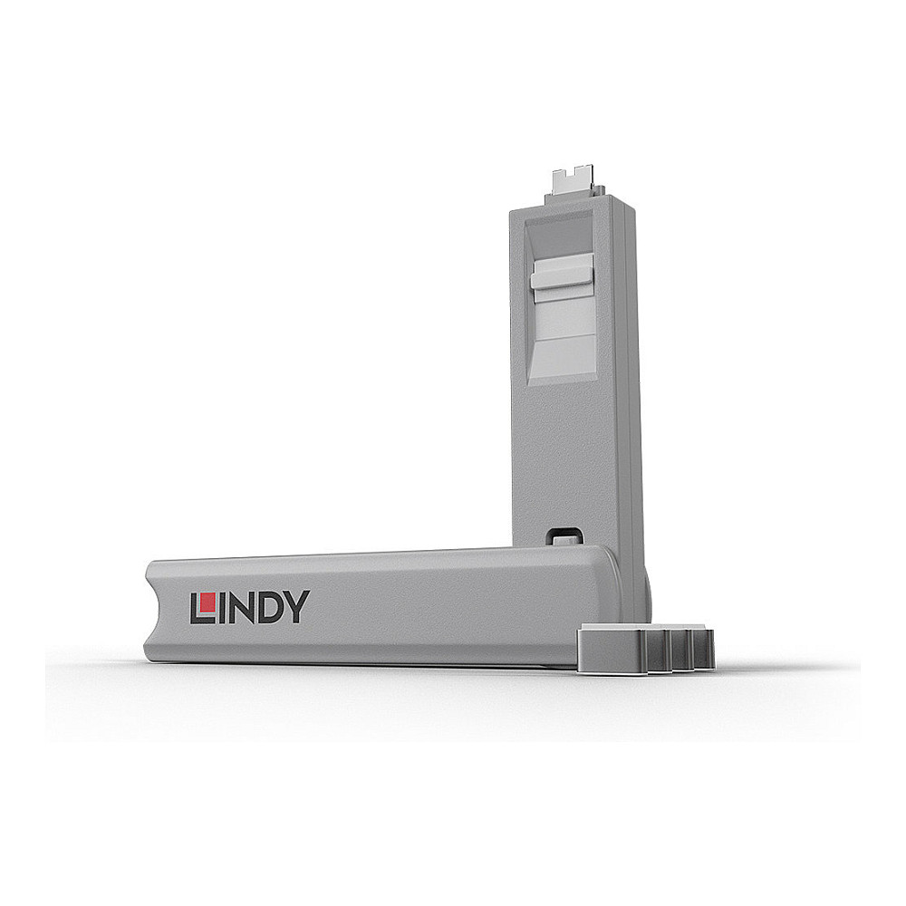 Bllokues portash Lindy 40427, USB-C, 4 copë, me çelës - Bardhë