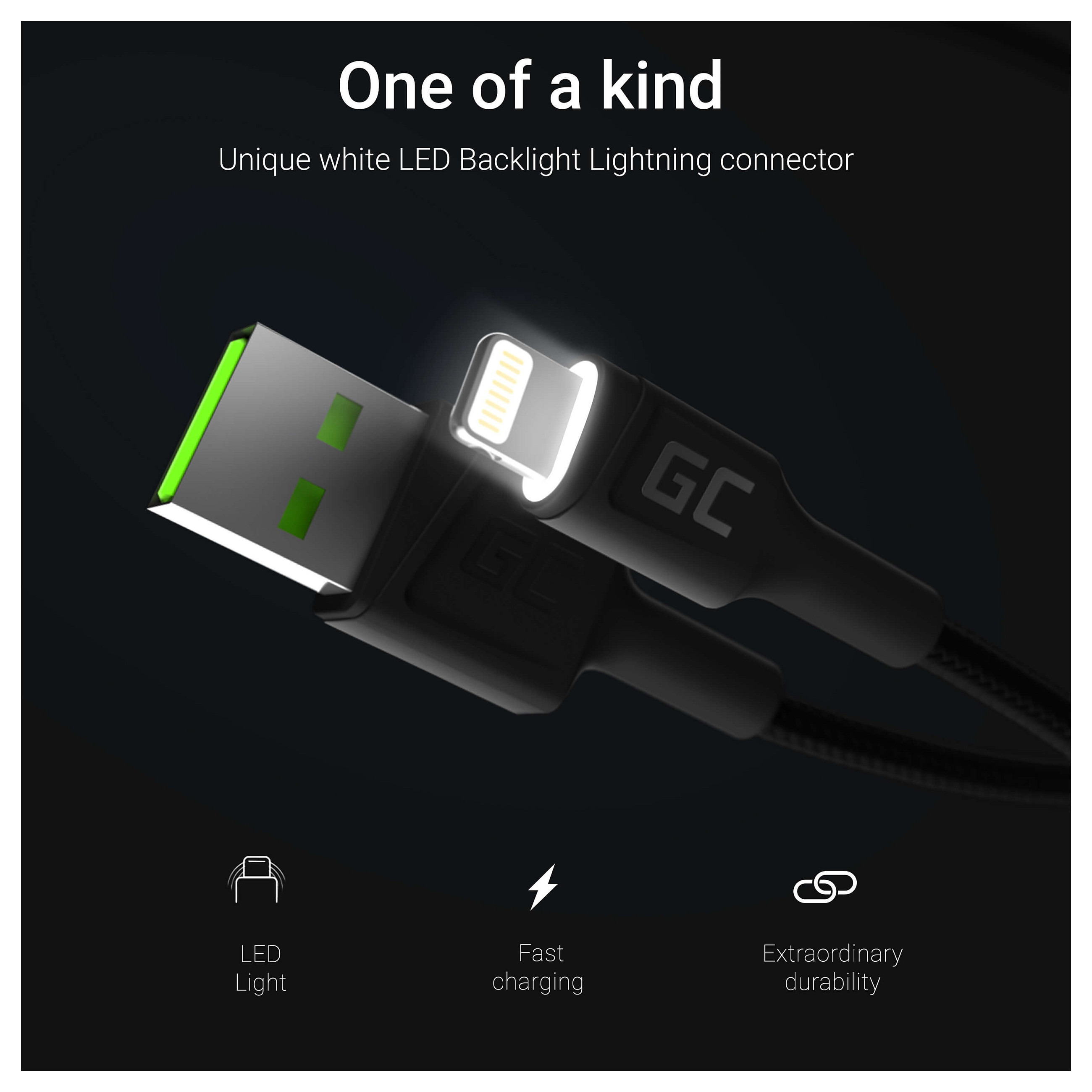 Kabllo për Rrjet ( UTP ) Green Cell KABGC05 lightning / 1.2 m – Zezë 2