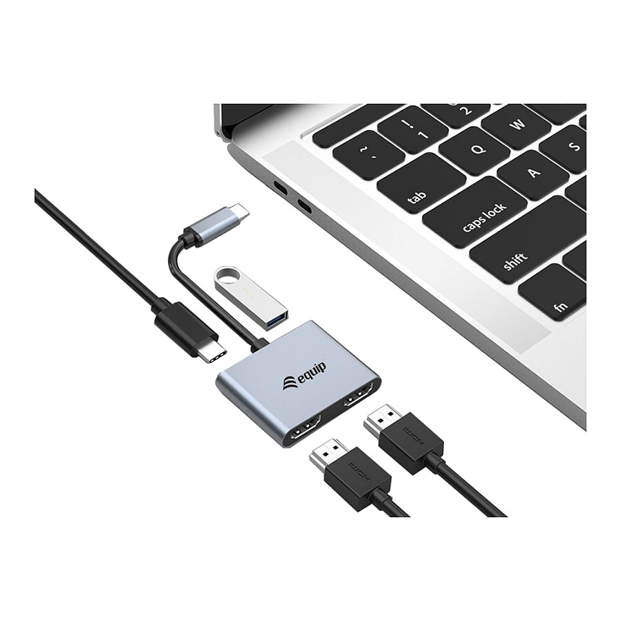 Adapter Multiport Equip 133484 / 2x HDMI / 1x USB-A 5Gbps / 1x USB-C PD 100W – Argjend 2