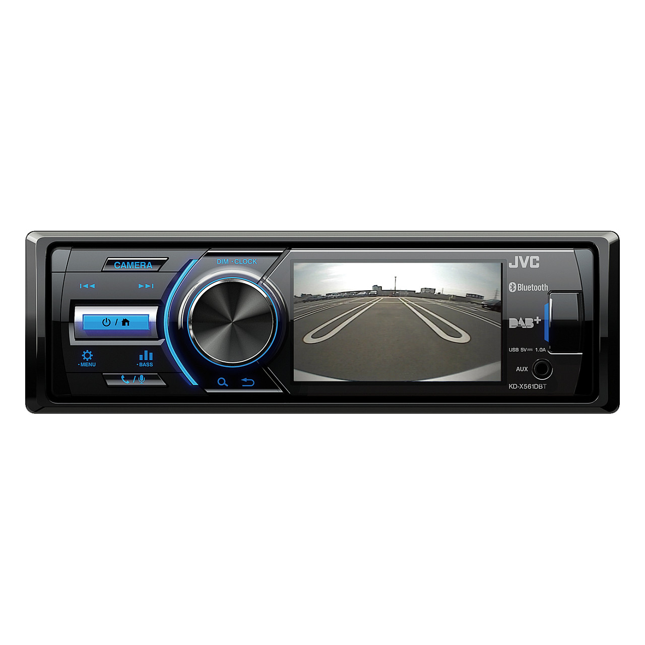Radio multimedia për veturë JVC KD-X561DBT, 1 DIN, ekran QVGA 3", DAB+, FM, Bluetooth, USB, AUX, video nga USB, 4 × 45 W, ndriçim blu - Zezë 3