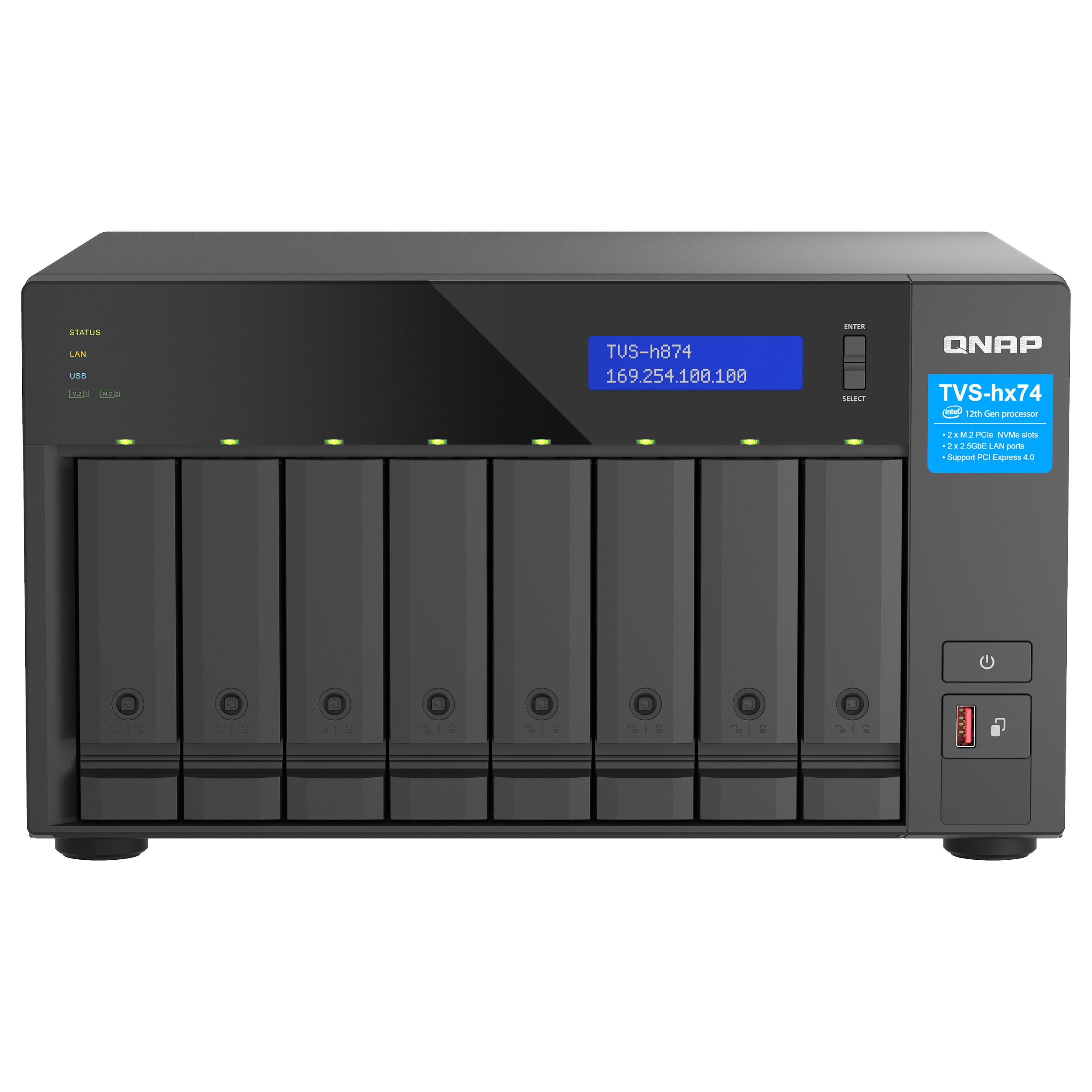 NAS QNAP TS-i410X-8G, 4-bay, 8GB RAM, Tower, e zezë 8