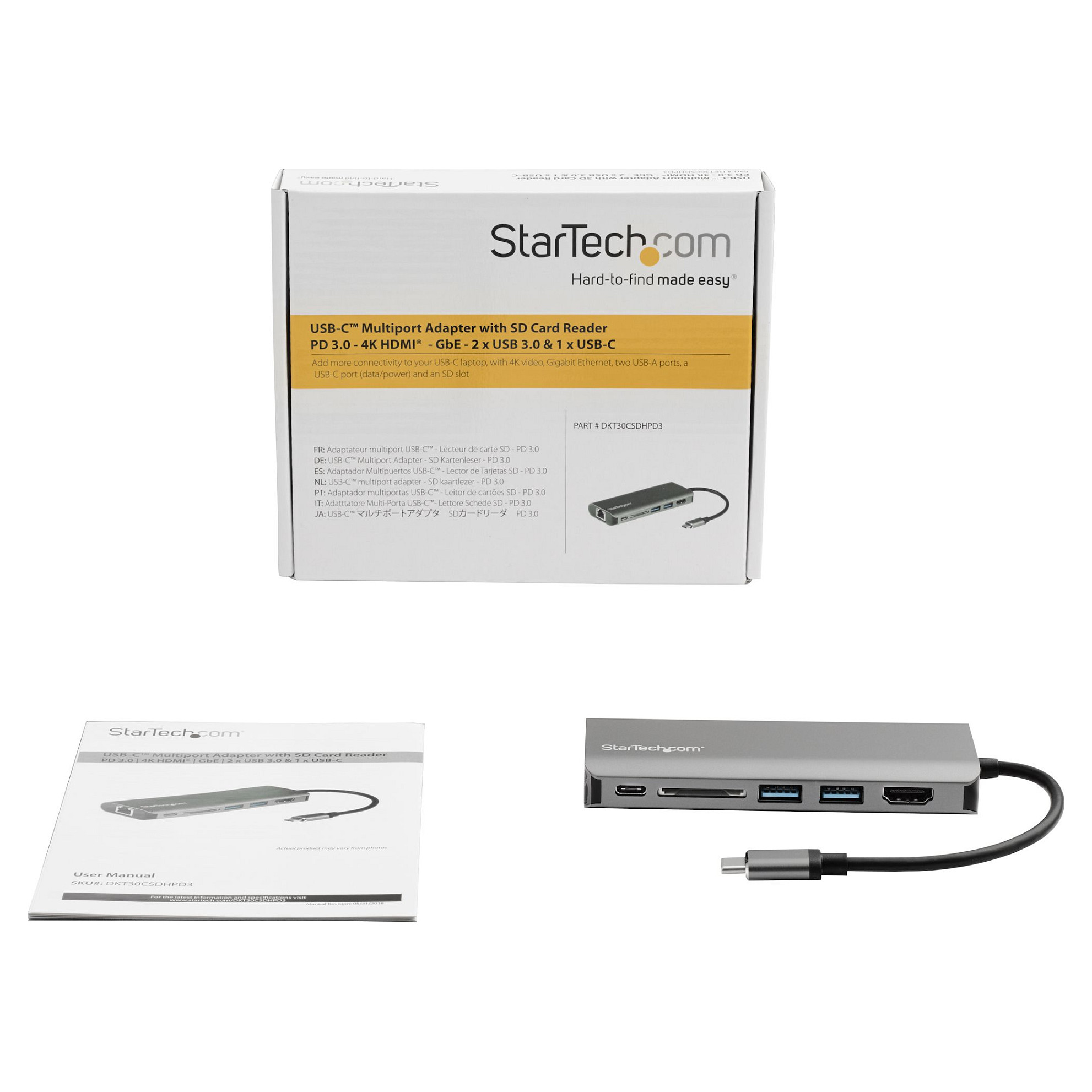 Docking Station StarTech Adapter / 2xUSB-A / 1xUSB-C / 1xHDMI + SD + PD – Zezë thumbnail 5