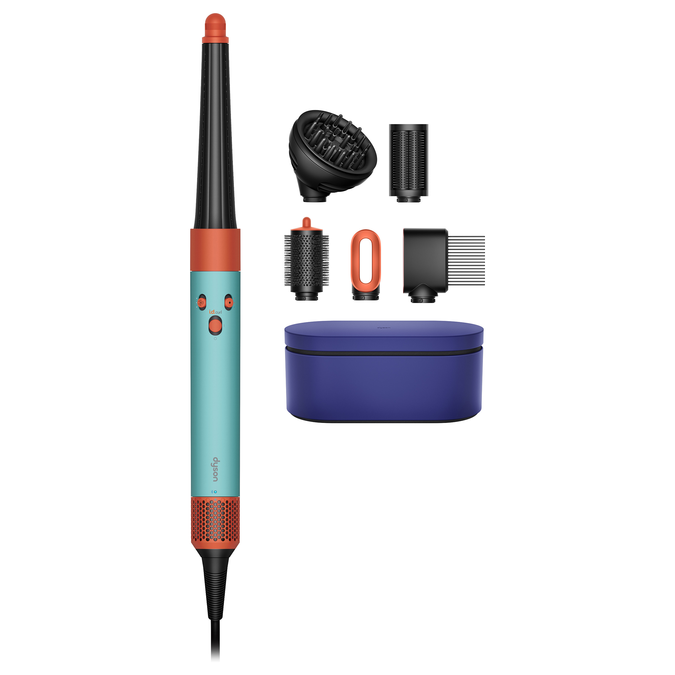 Stilues për flokë me ajër Dyson Airwrap i.d. Curly+Coily / Coanda / Bluetooth / 6-në-1 / 1300 W – Zezë/Portokalli/Gjelbër