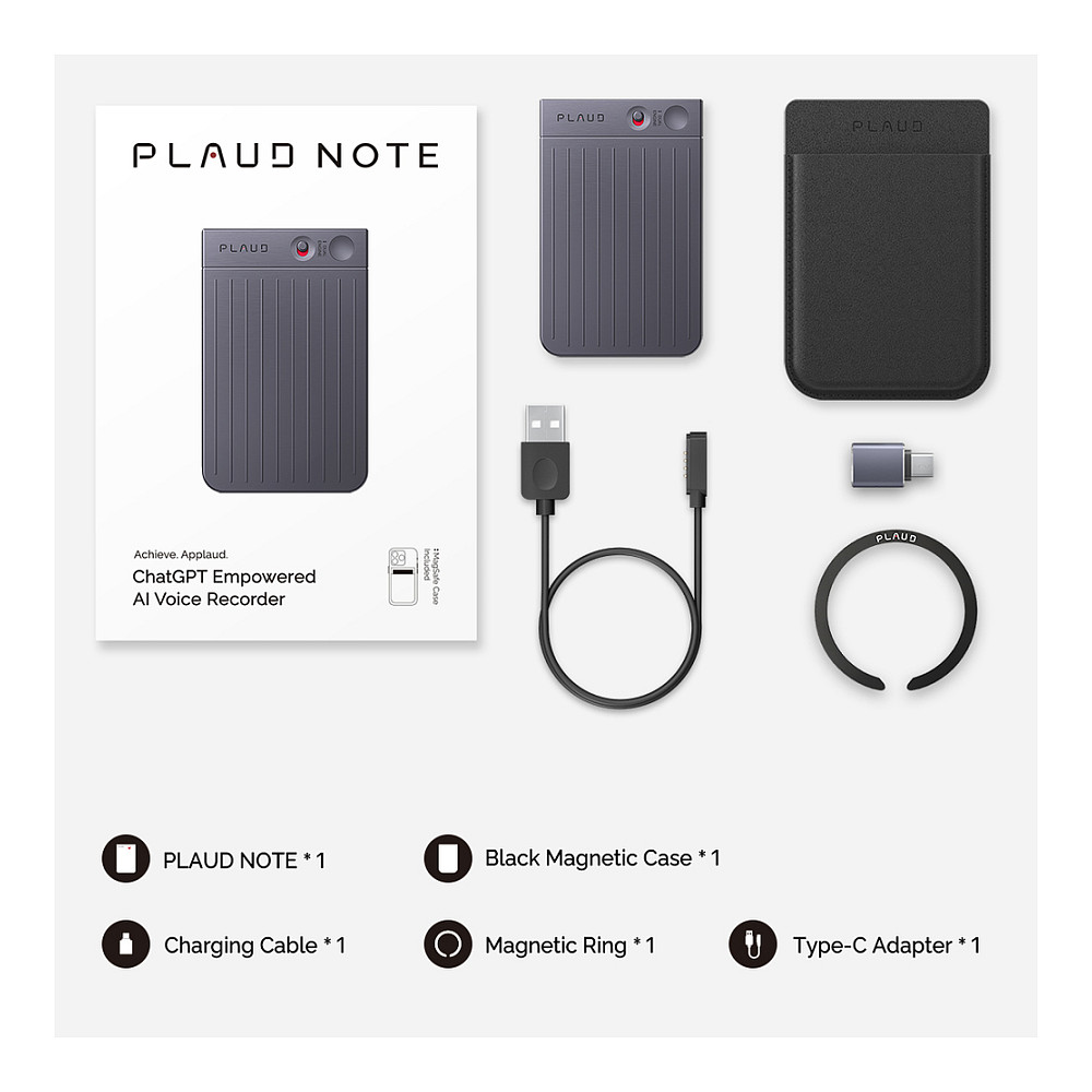 Regjistrues Zëri PLAUD NOTE / AI / 64GB / Bluetooth 5.2 / 30 Orë – Argjendtë 7