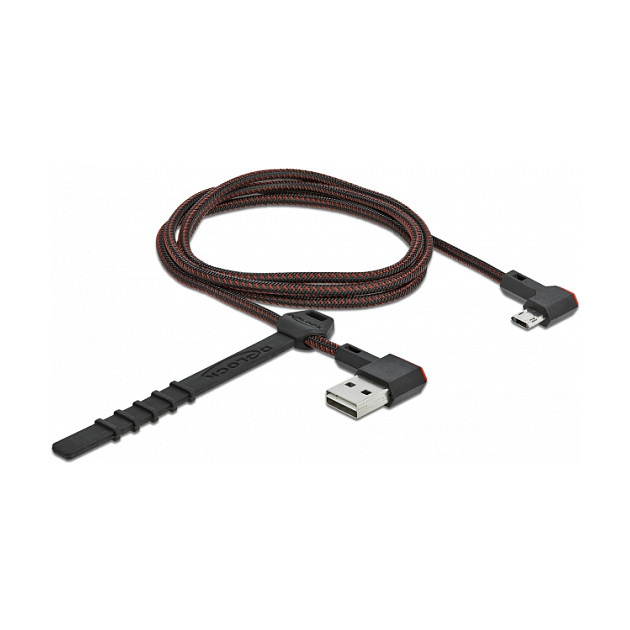 Kabllo USB DeLOCK 85271, USB 2.0 Type-A mashkull EASY-USB në Micro-B mashkull EASY-USB, konektorë të kënduar majtas/djathtas, 1 m - Zezë 2