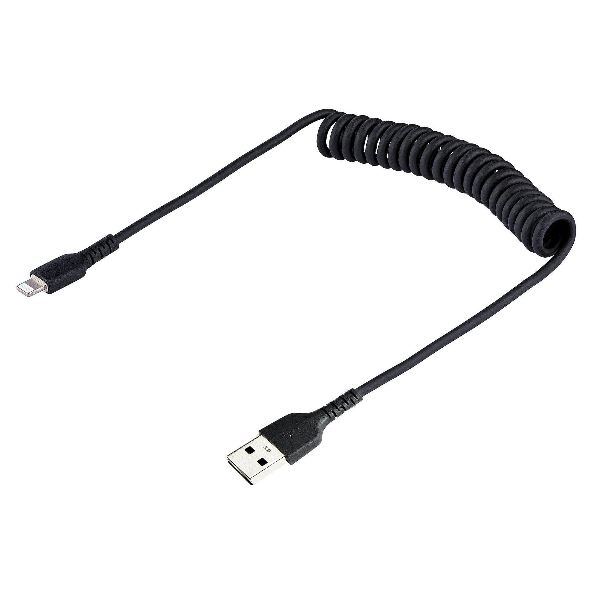 Kabllo USB StarTech.com RUSB2ALT50CMBC, USB-A në Lightning, 50 cm, USB 2.0, 480 Mbps, spirale, MFi - Zezë 2