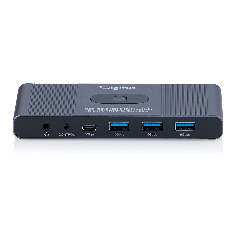 DIGITUS DS-12855 KVM Switch USB-C/HDMI 2-Port 4K@60Hz me USB 3.0 dhe Audio thumbnail 3