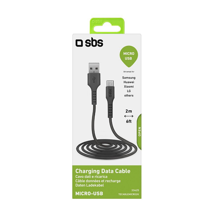 Kabllo SBS TECABLEMICRO2K / USB-A → Micro-USB B / USB 2.0 / 2m – Zezë thumbnail 6