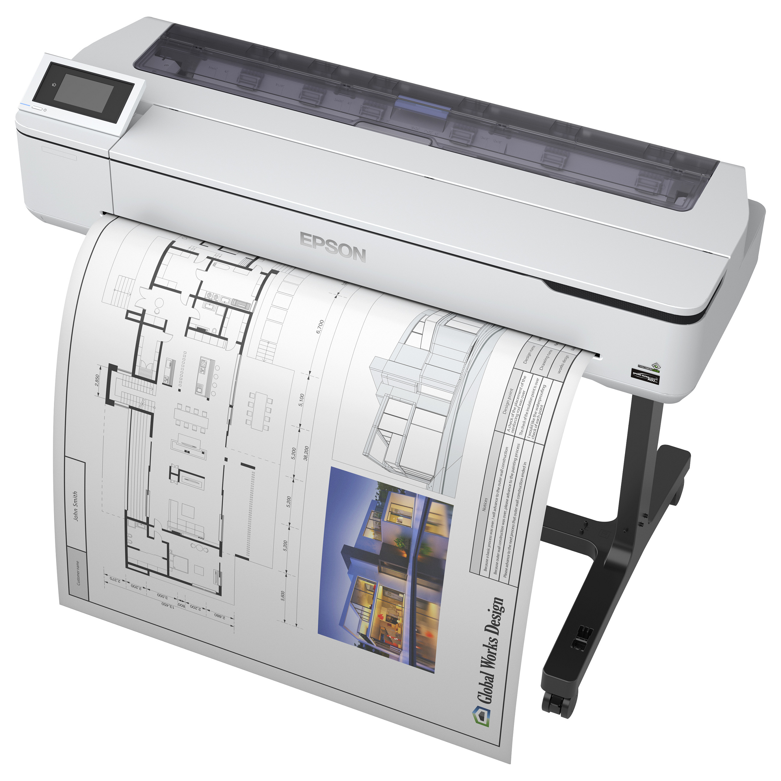 Printer plotter Epson SureColor SC-T5100, 36 inç, A0, inkjet, 2400 × 1200 dpi, 4 ngjyra, USB 3.0, Gigabit Ethernet, Wi-Fi - Bardhë