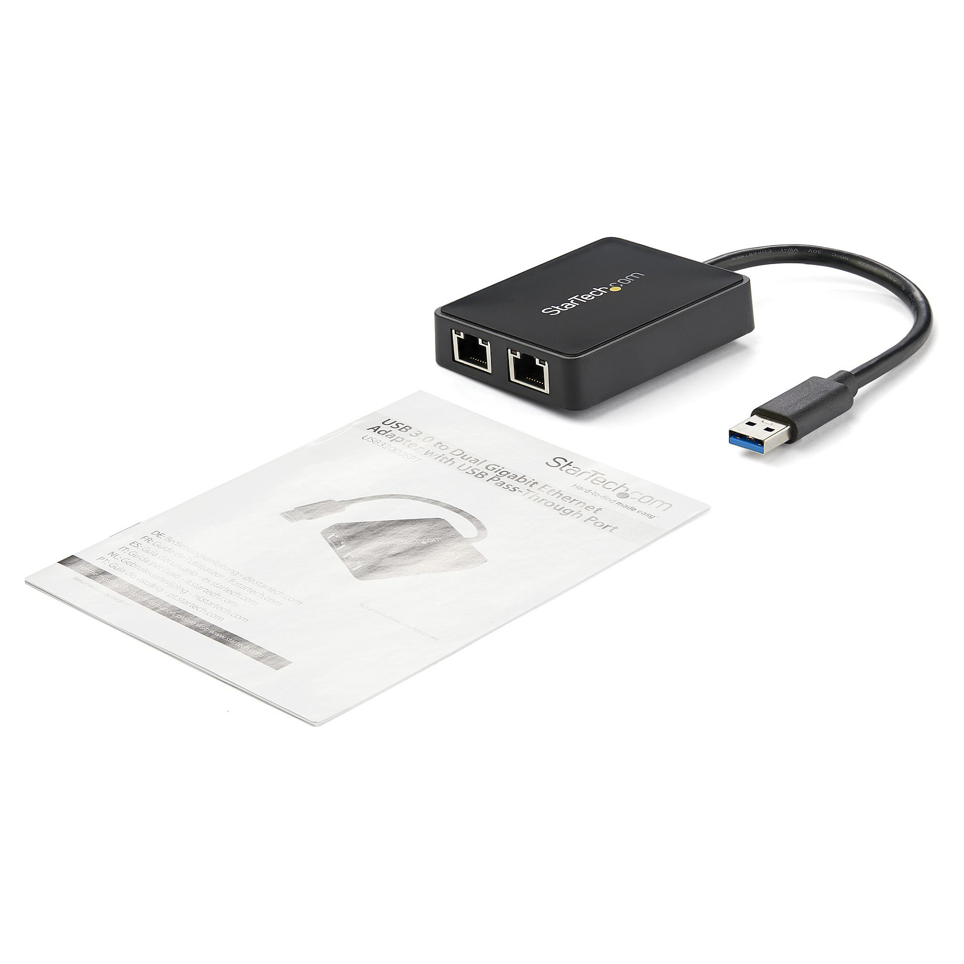 Adapter Rrjeti USB StarTech.com USB32000SPT, USB-A 3.0, 2x Gigabit LAN RJ45, 10/100/1000Mbps, 1x USB-A 3.0 Pass-Through, ASIX AX88179A + VIA VL817 - Zezë 6