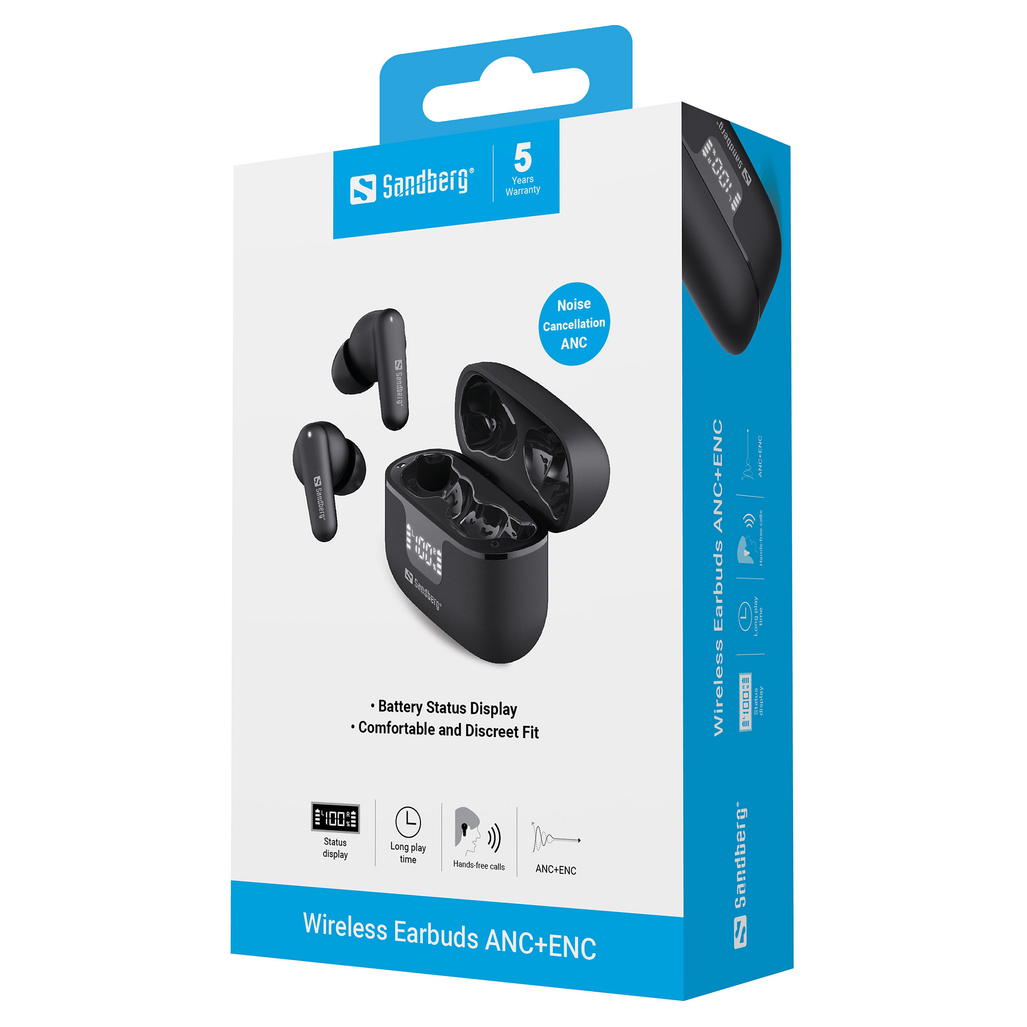 Kufje pa kabllo Sandberg Wireless Earbuds ANC+ENC 126-52 / TWS / Bluetooth 6.0 / 10mm / 20-20000Hz / ANC / ENC - Zezë 9