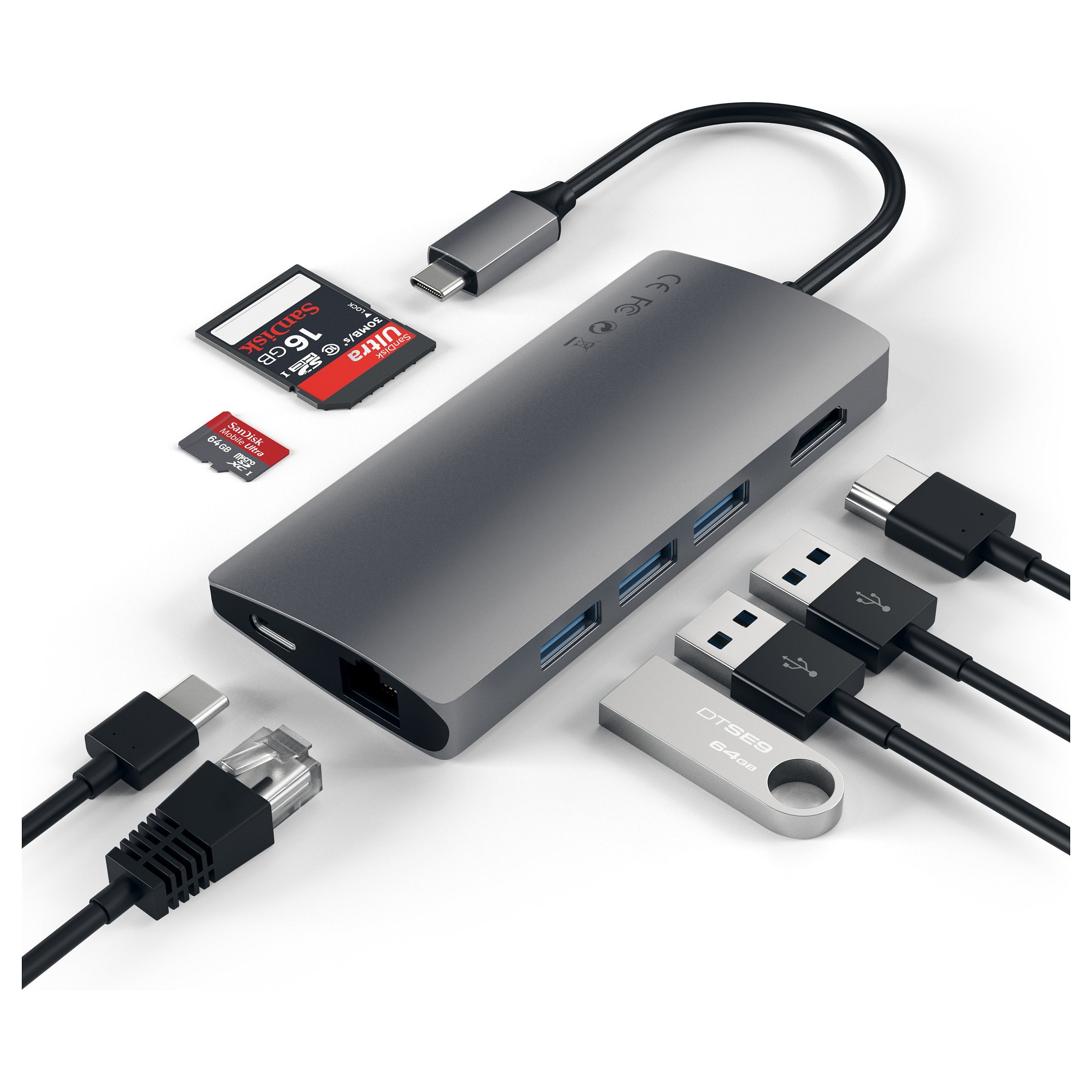 Hub Satechi ST-TCMA2M / 3x USB-A / 1x HDMI / Ethernet / SD / 1x USB-C 115W – Hiri 3
