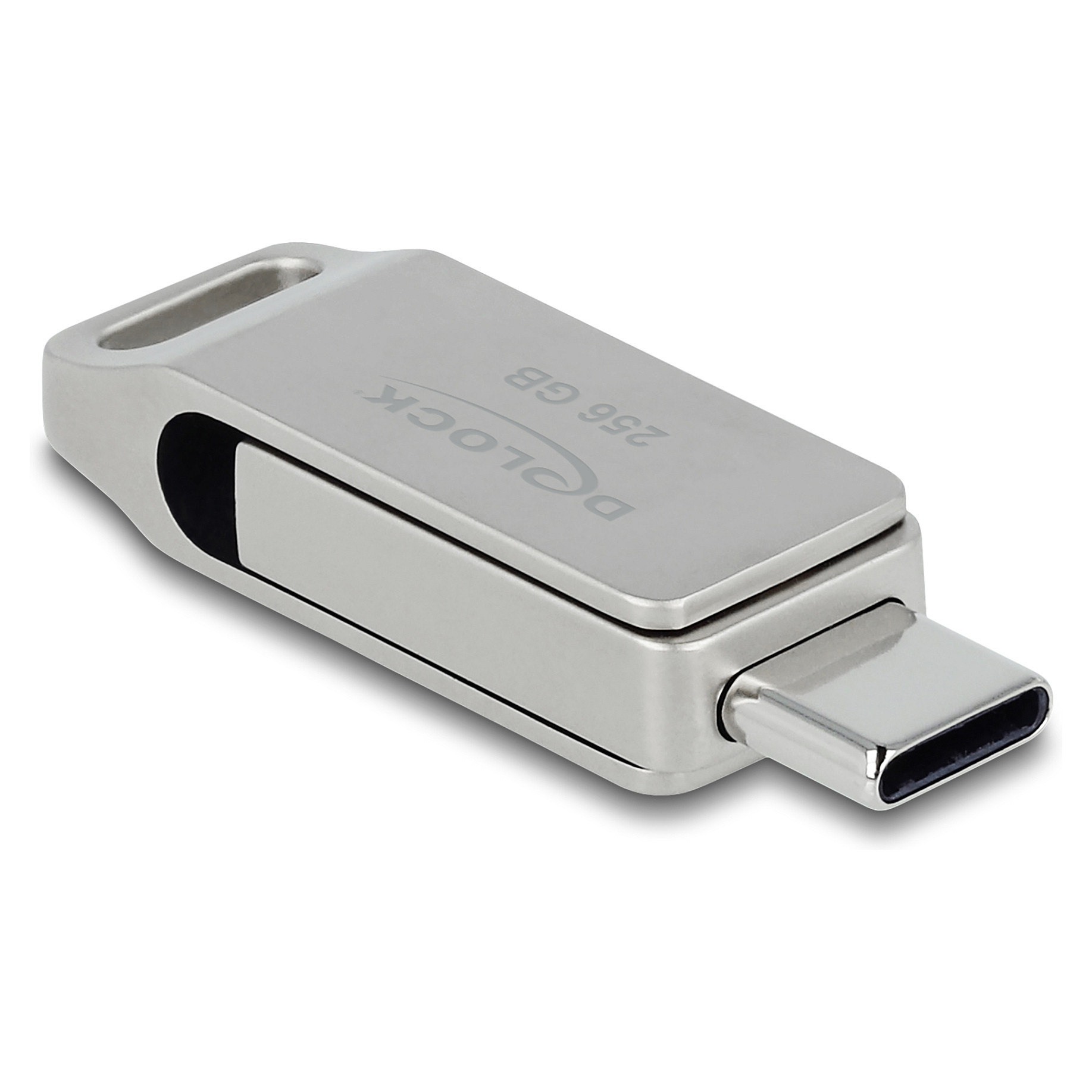 USB Flash Drive DELOCK 5 Gbps USB-C + Type-A 256GB - Gri thumbnail 2