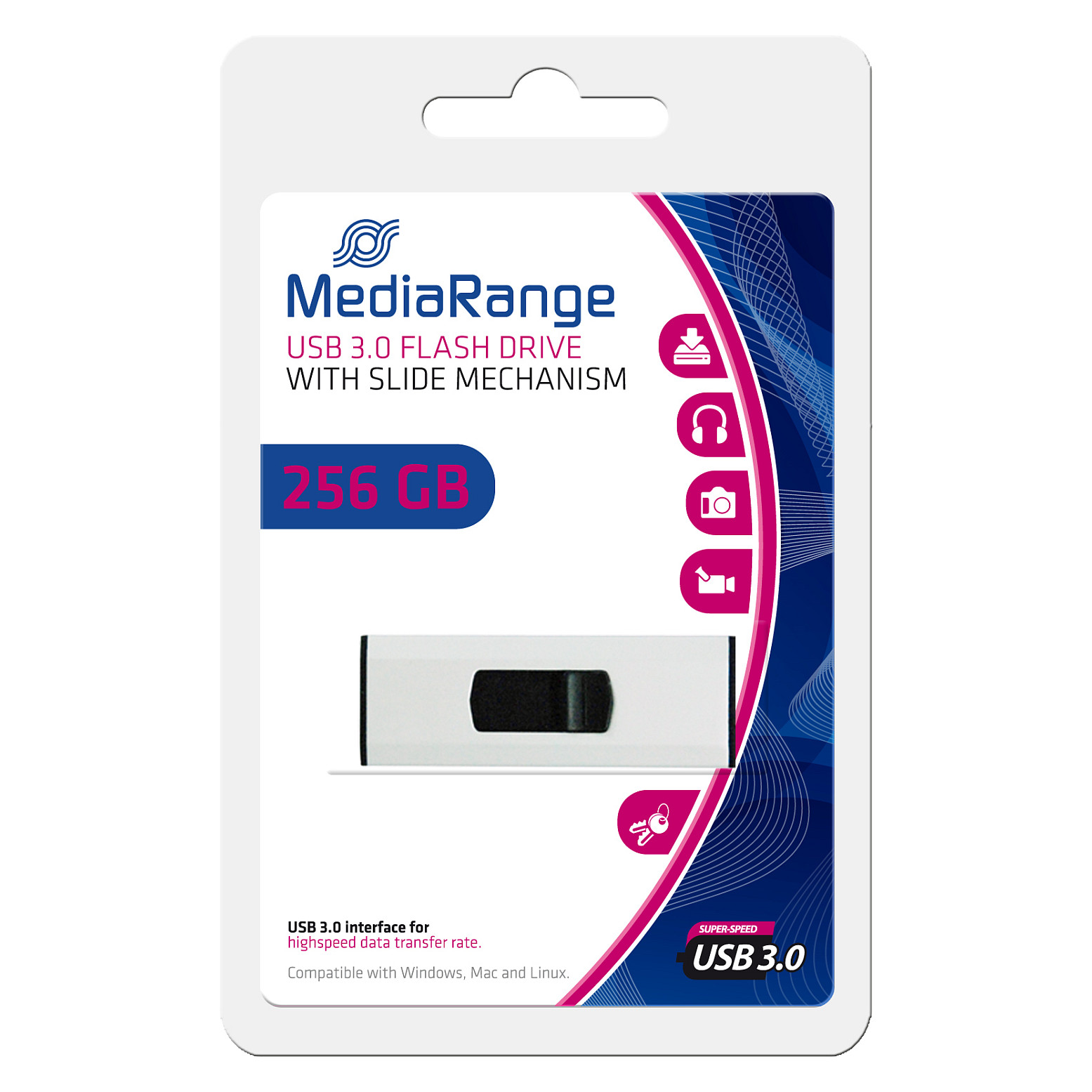 USB STICK 256GB MEDIARANGE, USB 3.0 thumbnail 2