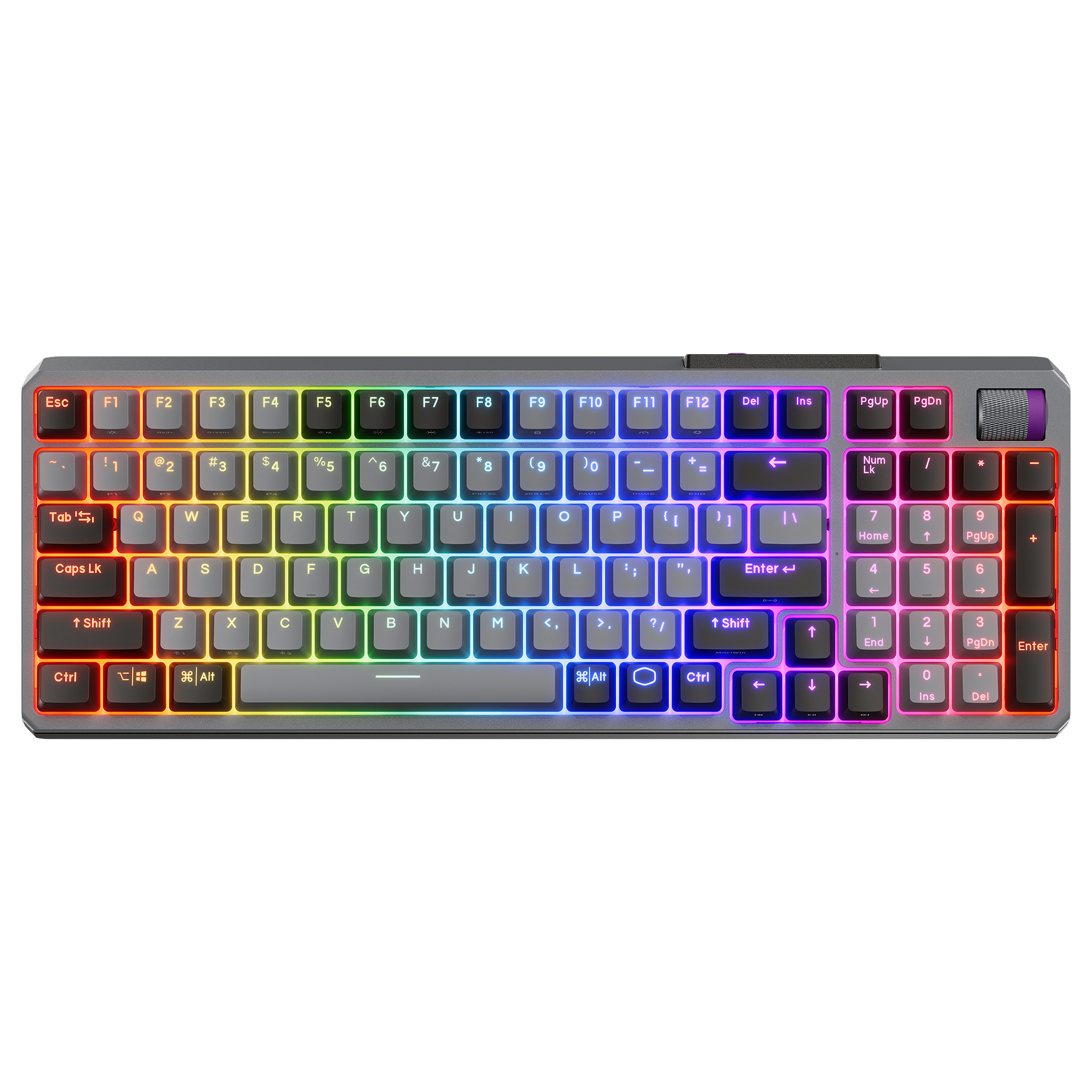 Tastierë Gaming Cooler Master MK770 / Wired / 98 Keys / Kailh Box V2 / USB + 2.4 GHz Wireless + Bluetooth 5.1 / AZERTY FR / RGB - Hiri 2