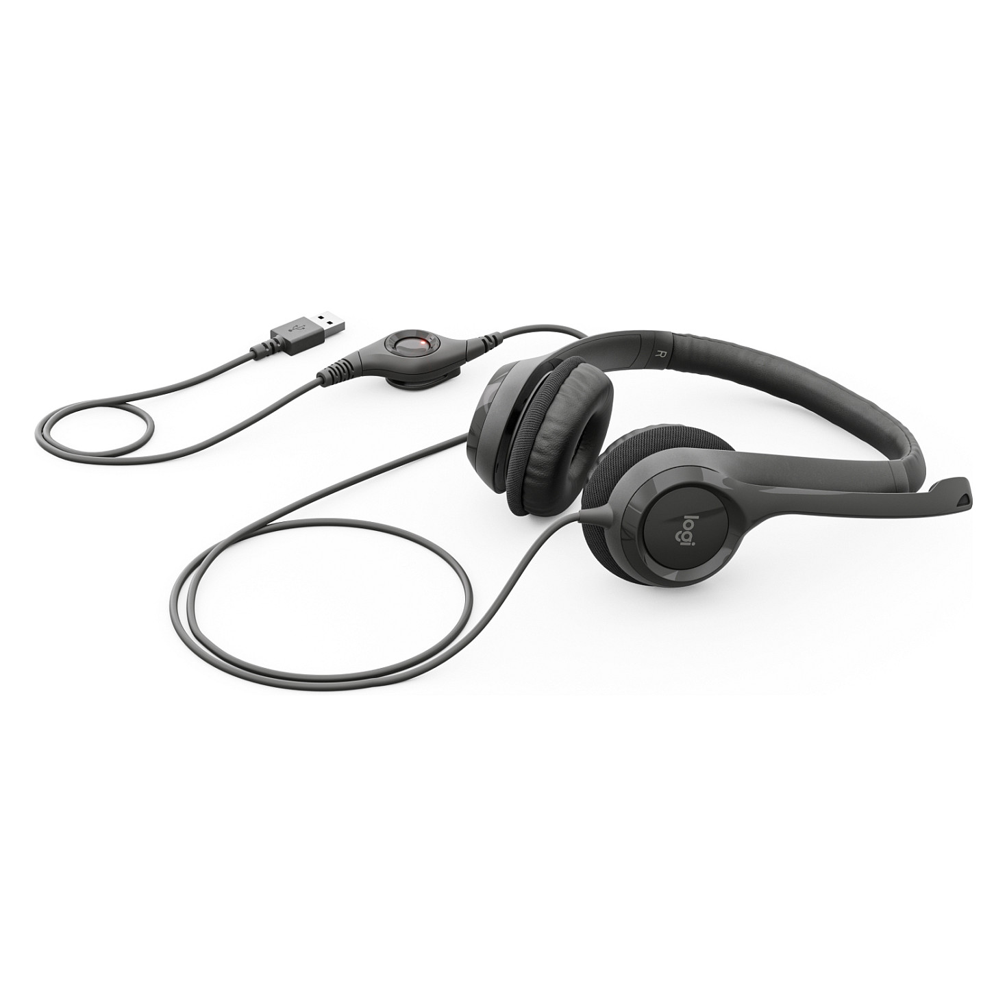 Logitech H390 – Kufje me Kabllo USB, Stereo, Mikrofon Noise-Cancelling, 30mm, 2.4m – Zezë