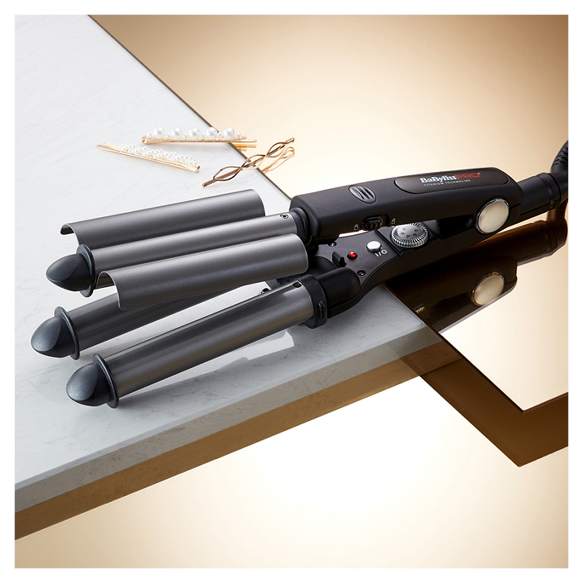 Stilues për Flokë BaByliss Pro BAB2269E / Triple Waver / Titan-Turmalinë / 3 Cilindra / 5 Temperatura / 140–220°C – Zezë 3