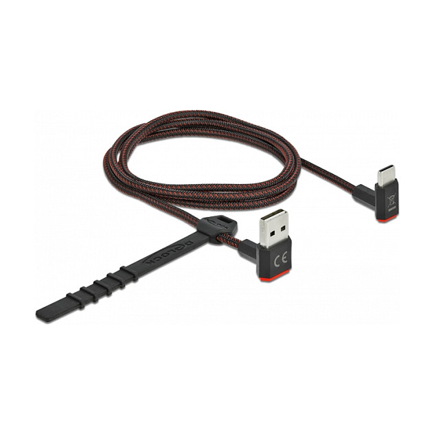 Kabllo USB DeLOCK 85276, USB 2.0 Type-A mashkull EASY-USB në Type-C mashkull, konektor Type-C i kënduar lart/poshtë, 1 m - Zezë 2