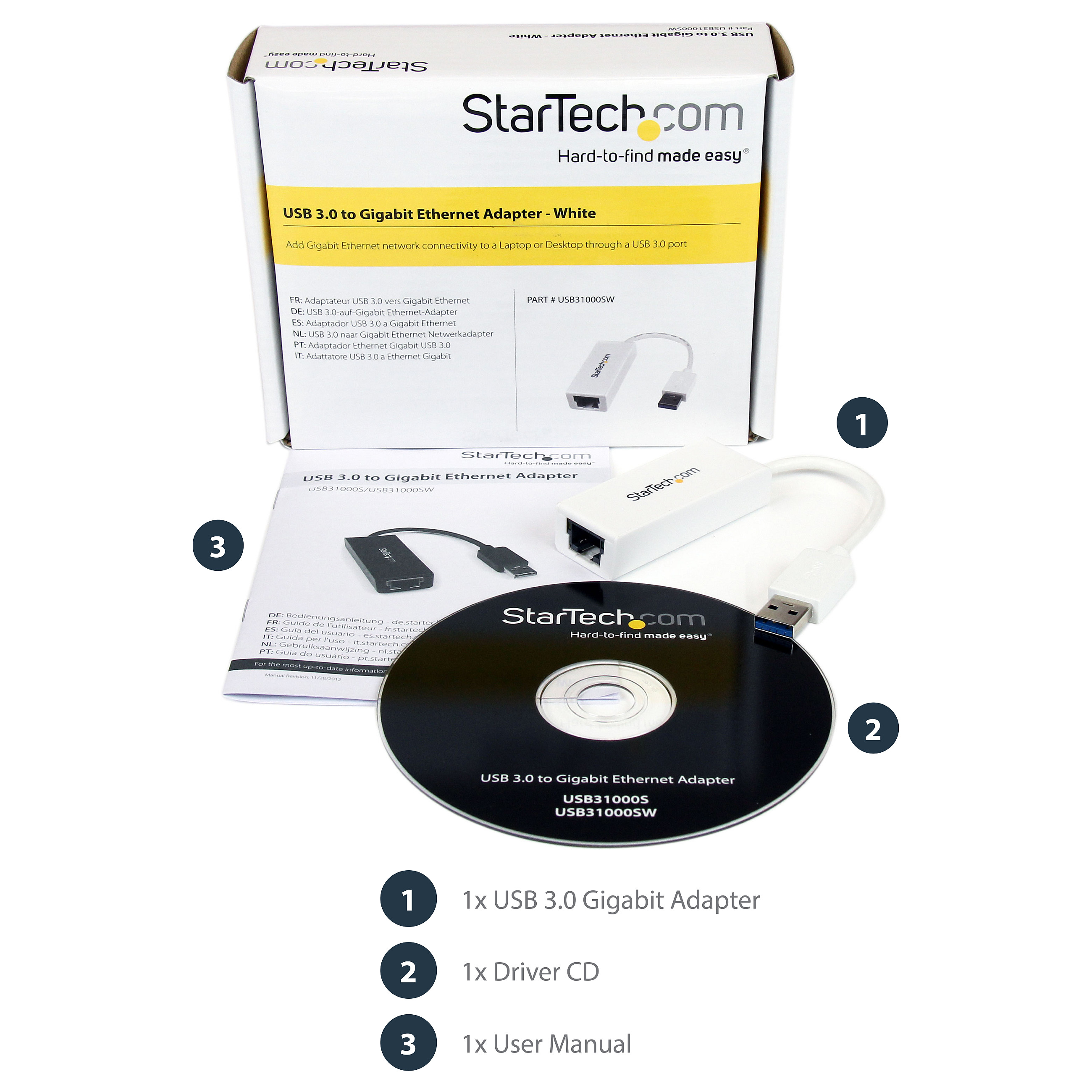 Adapter Rrjeti USB StarTech.com USB31000SW, USB-A 3.0, 1x Gigabit LAN RJ45, 10/100/1000Mbps, ASIX AX88179 - Bardhë 10