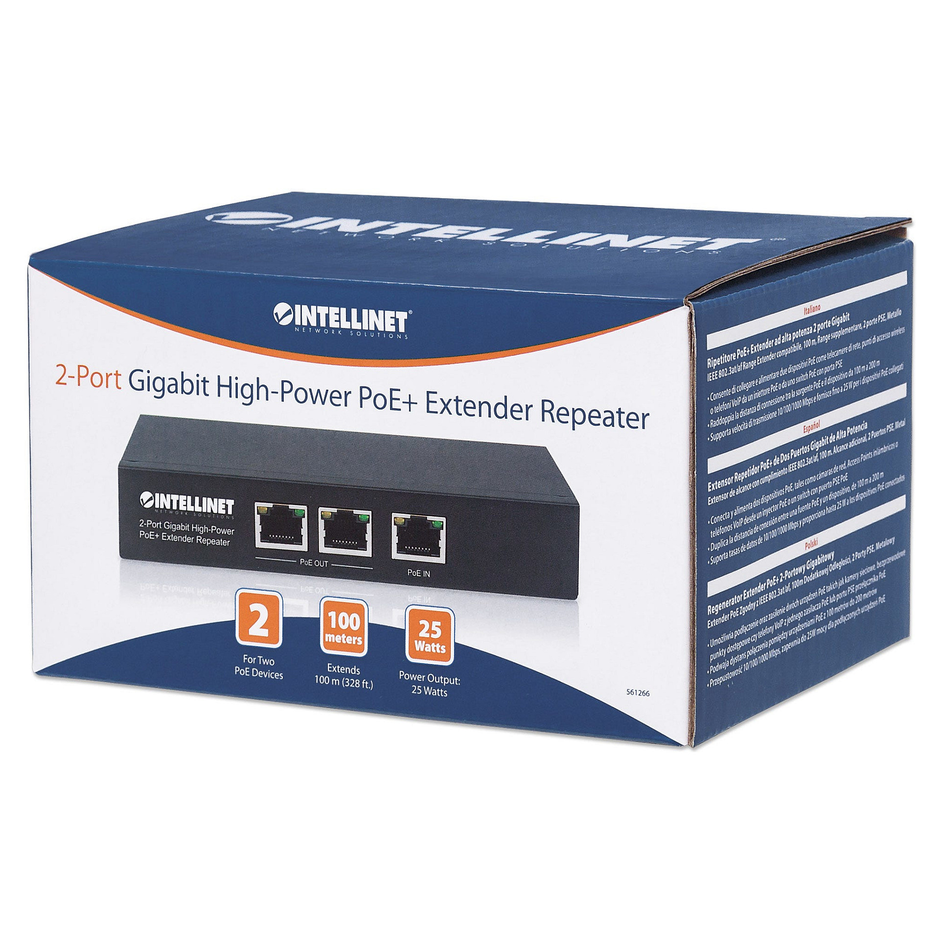 INTELLINET PoE+ Extender 2-Port Gigabit High-Power bis 100m thumbnail 5