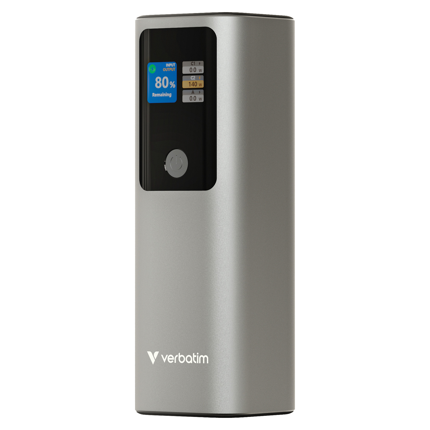 Verbatim Charge ‘n’ Go 27000mAh Powerbank Grey USB-C PD 140W Fast Charging Portable Power Bank Laptop Phone Charger TFT Display