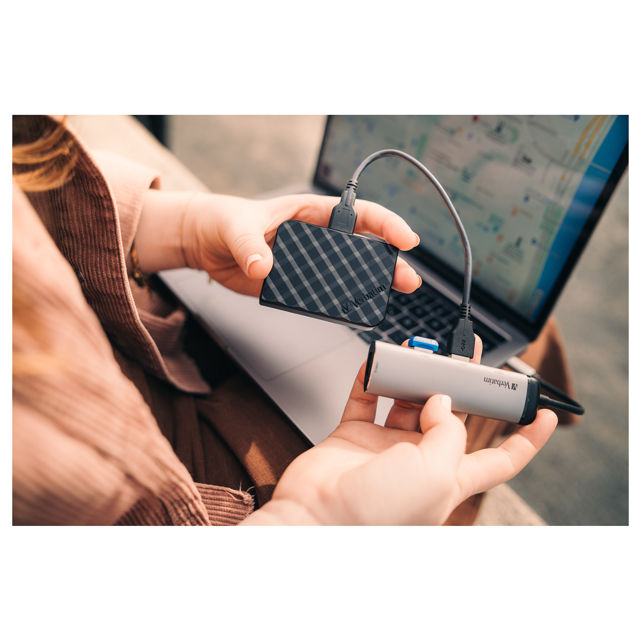 Hub USB-C Verbatim 49147, 4x USB-A, USB 3.2 Gen 1, 5Gbps, 15cm - Hiri, Bardhë 7