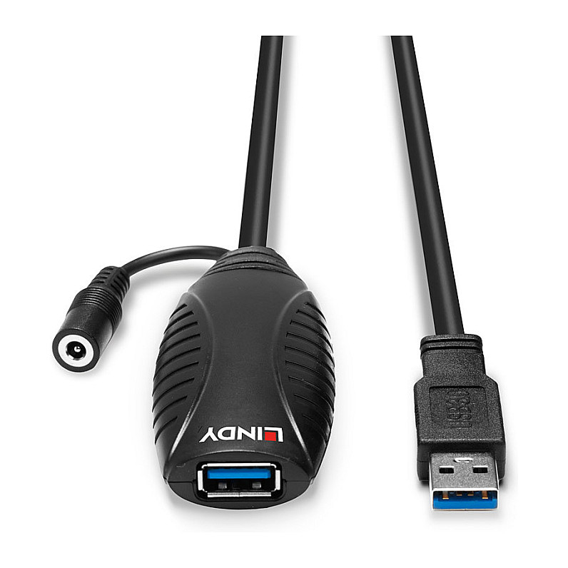 Kabllo USB LINDY 43156, USB 3.0, USB-A Mashkull në USB-A Femër, 5Gbps, 10m, Zgjatuese Aktive - Zezë 4