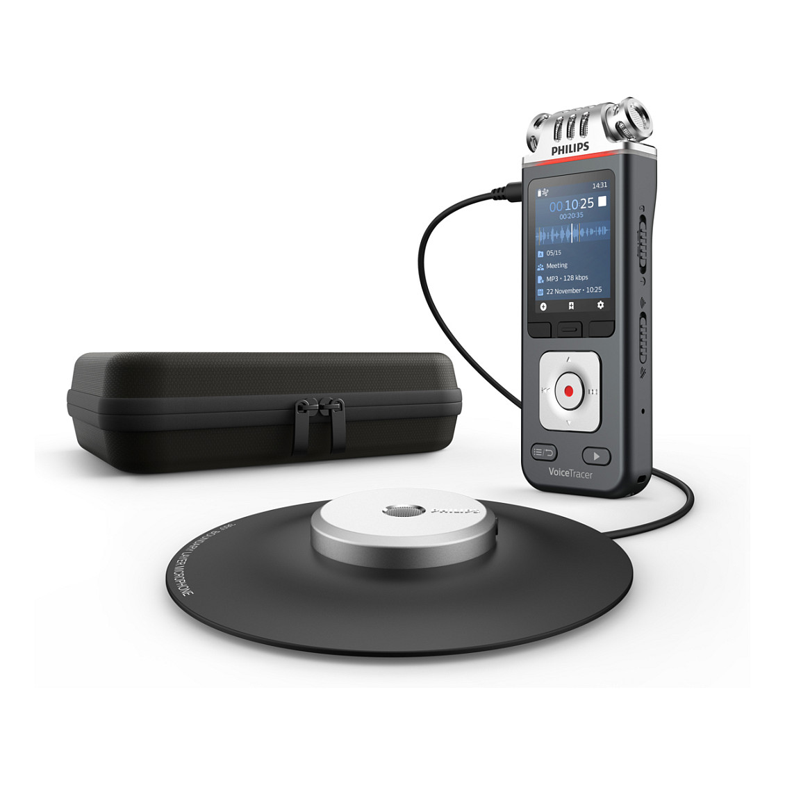 Diktafon Digjital Philips VoiceTracer DVT8115, 8GB, Ekran LCD 2", Wi-Fi, Mikrofon Konferencash 360°, USB-C - Hiri 6