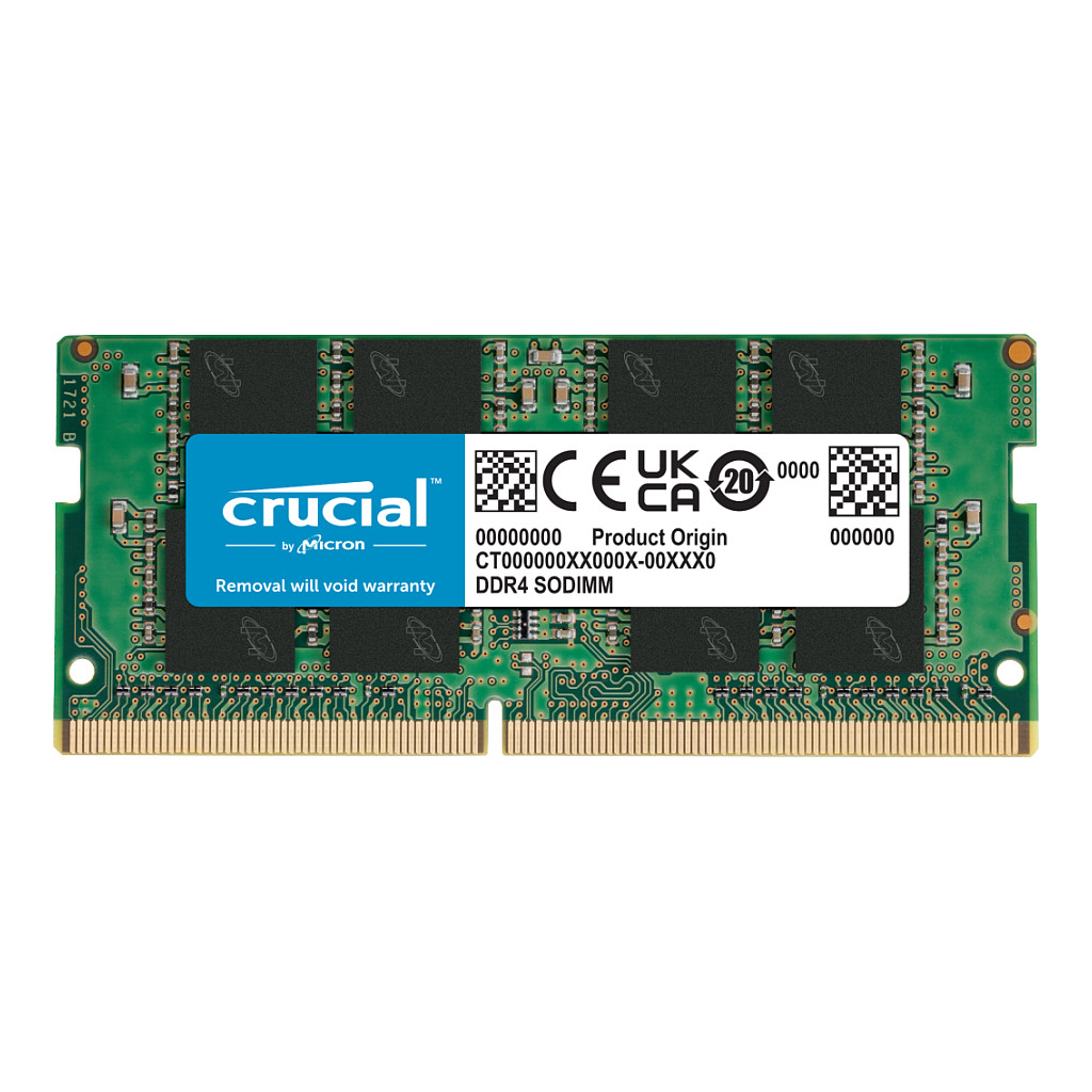 RAM Memorie DDR4 Crucial / 16GB / SO-DIMM / 3200MHz / CL22 / 1.2V / 260-Pin - Gjelbër