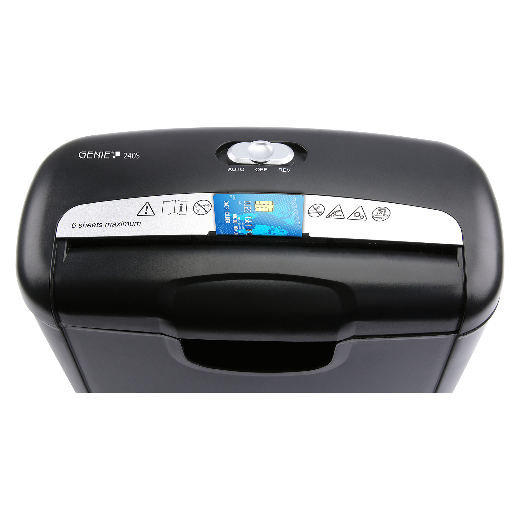 Shredder GENIE 240 S, Strip-Cut, P-2, 6 fletë, 6mm, 10L - Zezë 2