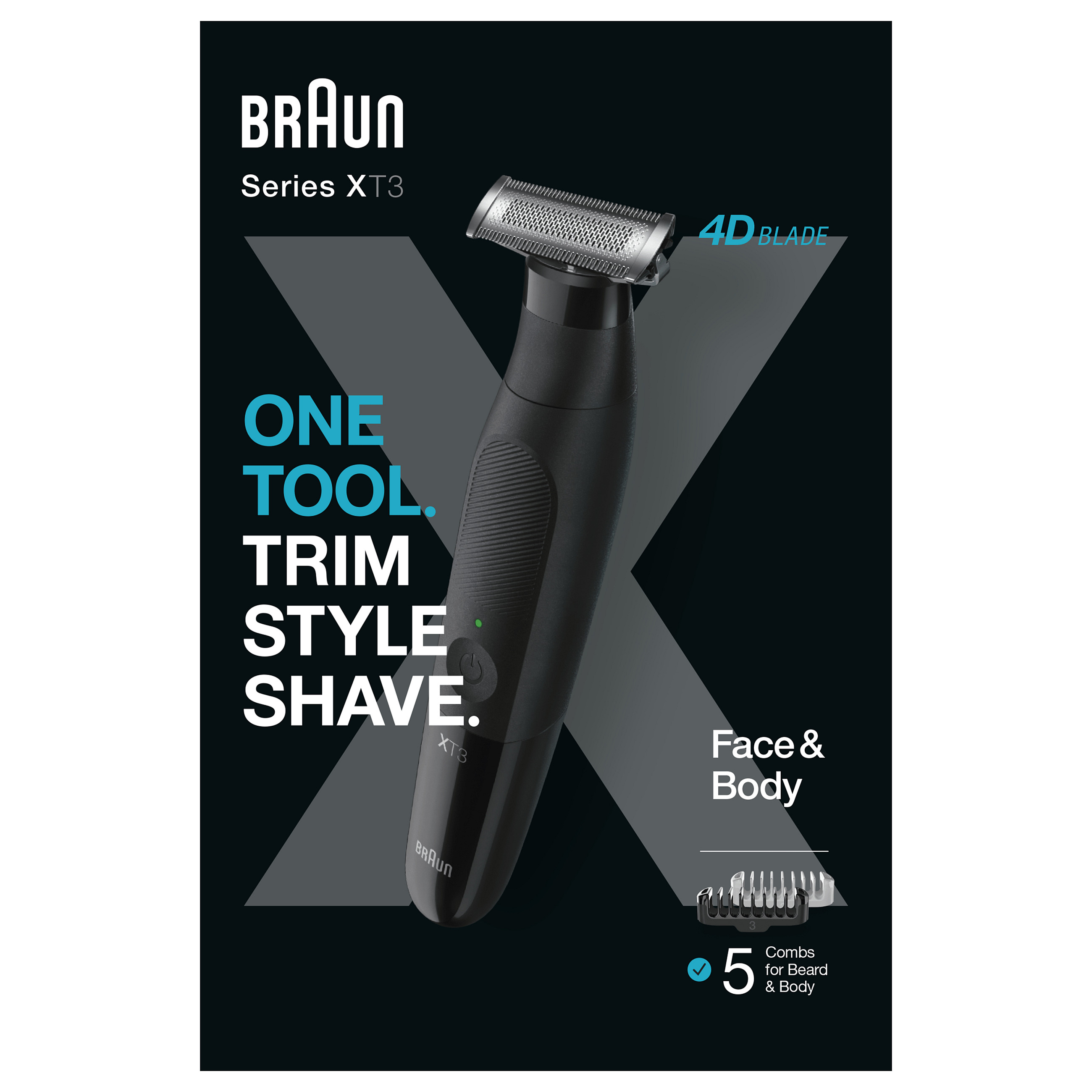 Makinë e Rrojës Braun Series X XT3200 / 3 në 1 / Për Fytyrë & Trup / 45 Minuta – Zezë 2