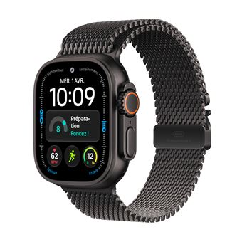 Apple Watch Ultra 4, 49mm, GPS + Cellular, Black Titanium, Black Titanium Milanese Loop - M