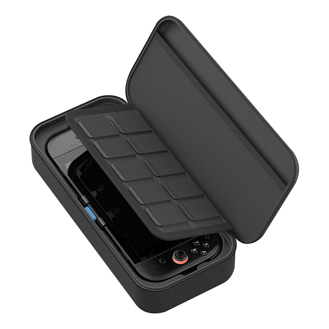 Këllëf për Konzolë Venom VS4964 / Nintendo Switch 2 / Power Bank 10,000 mAh / Mbajtje për 10 Lojëra / Magnetik – Zezë/Blu 3