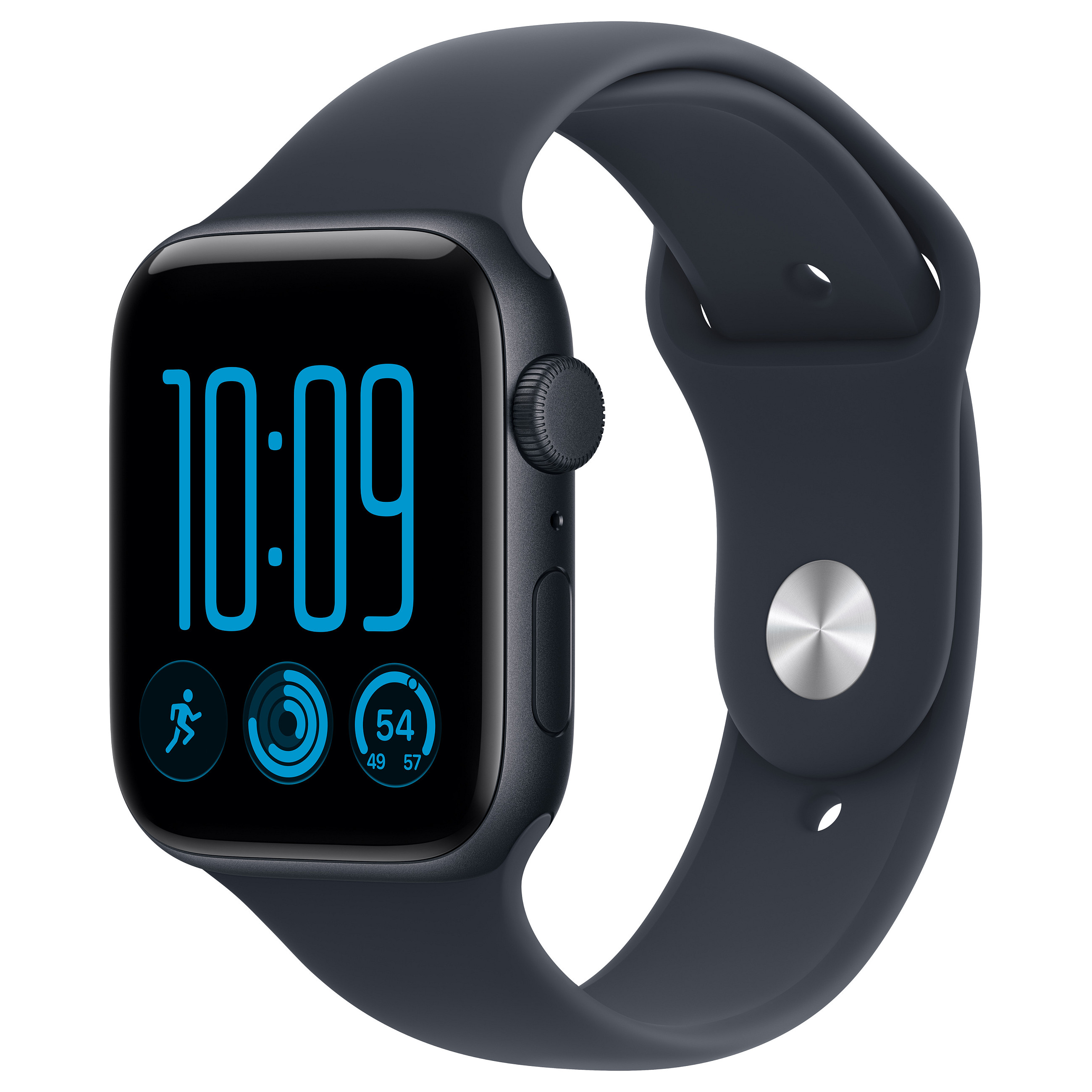 Apple Watch SE 3, 44mm, GPS, Midnight Aluminium, Navy Blue Sport Band - S/M
