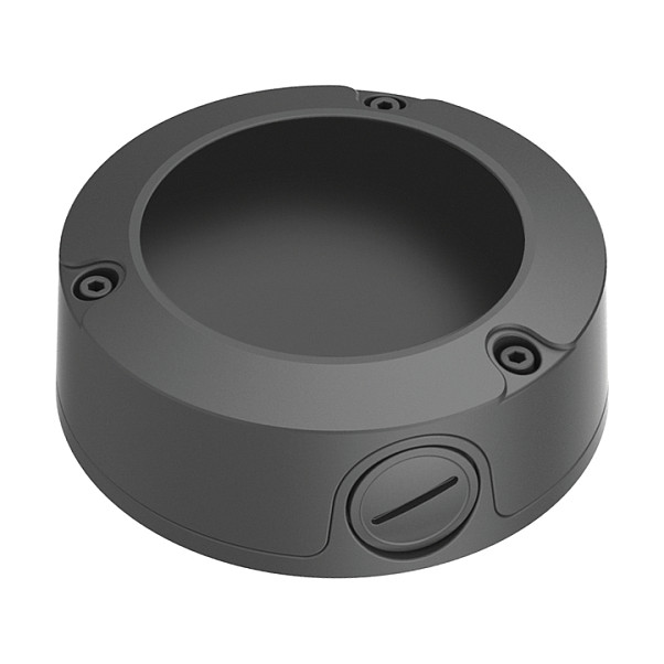 Kuti Lidhëse për Kamera Sigurie Hanwha Wisenet SBO-126B, Back Box, Aluminium, Ø126 × 44 mm - Zezë 2