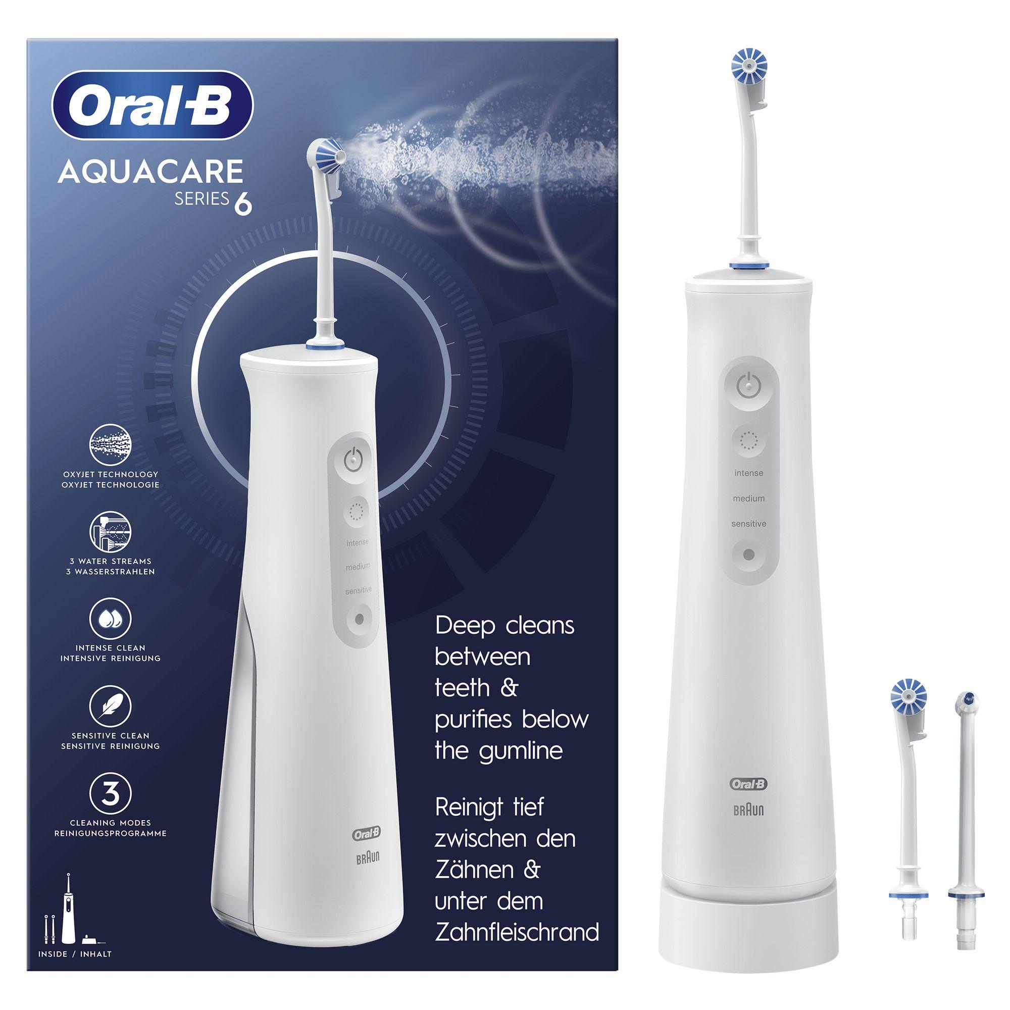 Pastrues Oral me Ujë Oral-B AquaCare 6 / Oxyjet / 3 Intensitete – Bardhë