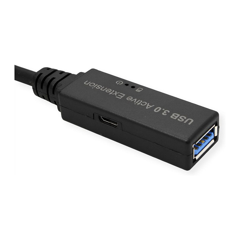 Kabllo Zgjatuese USB ROLINE 12.04.1065, USB-C Mashkull në USB-A Femër, USB 3.2 Gen 1, 5 Gbps, 5 m – Zezë 2