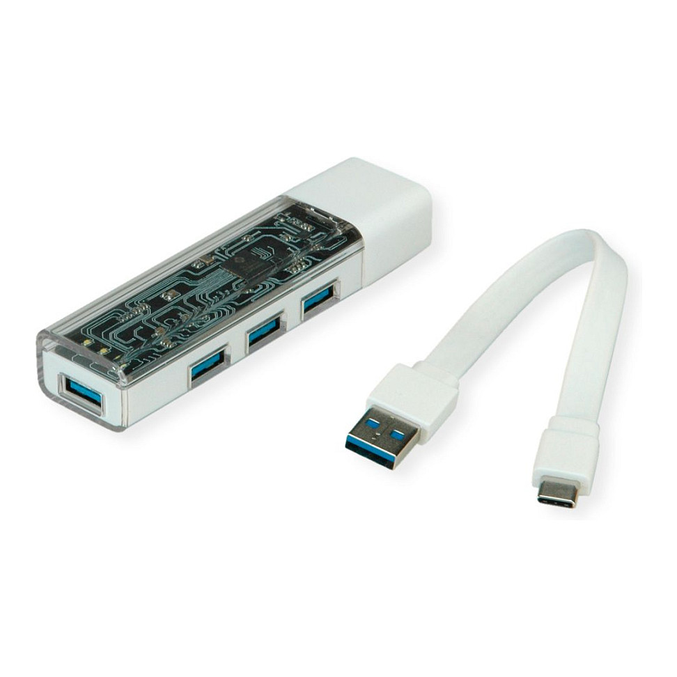 Kabllo USB ROLINE 14.02.5062 interface hub / 0.12 m – Bardhë 2