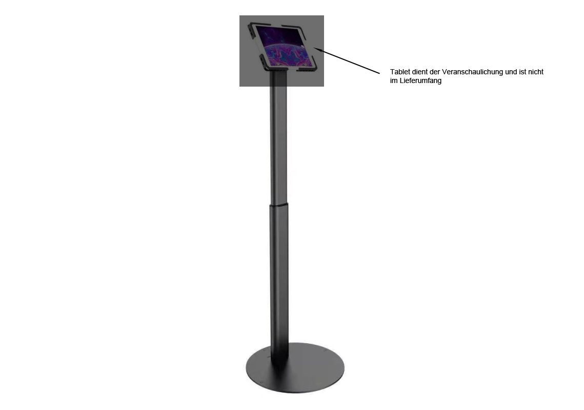 Mbajtëse për Monitor ALLNET VesaFLEX120BL / 8–24" / deri 9.1kg / VESA 75x75 & 100x100 / Lartësi e Rregullueshme / Montim në Dysheme - Zezë 2