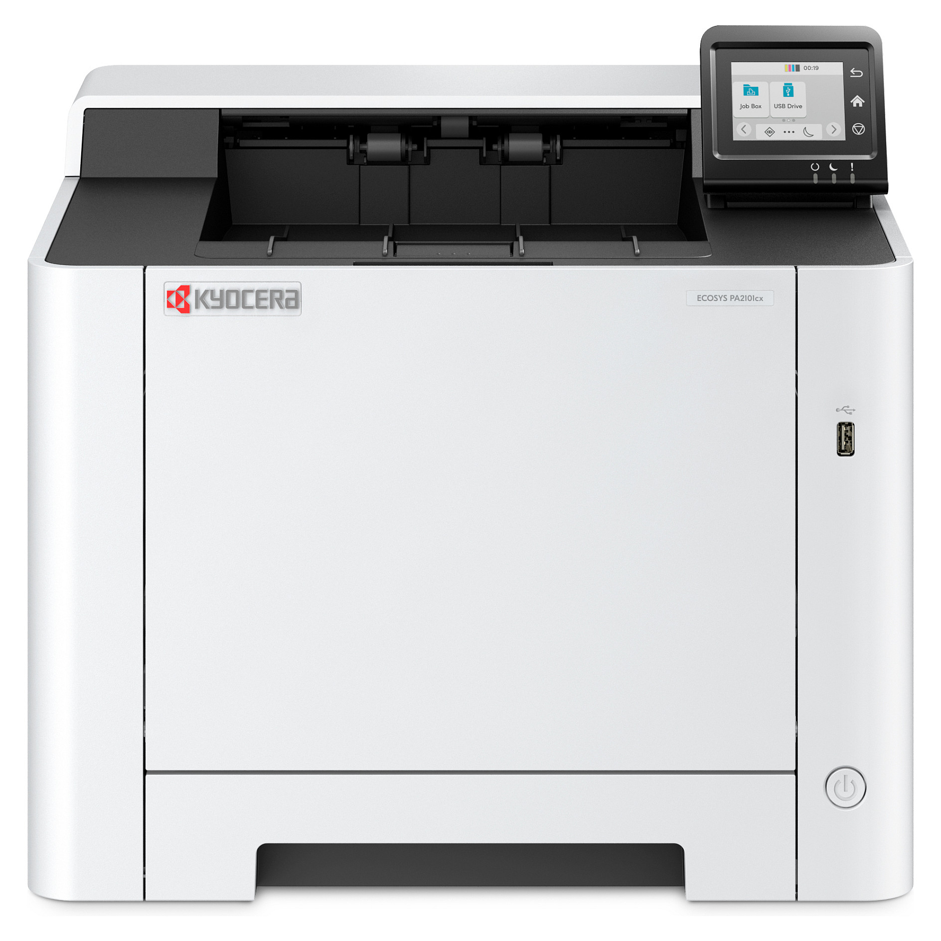 Printer laser KYOCERA ECOSYS PA2101cx, A4, me ngjyra, 21 faqe/min, 1200 × 1200 dpi, duplex automatik, 1 GB, USB 2.0, Gigabit Ethernet - Bardhë